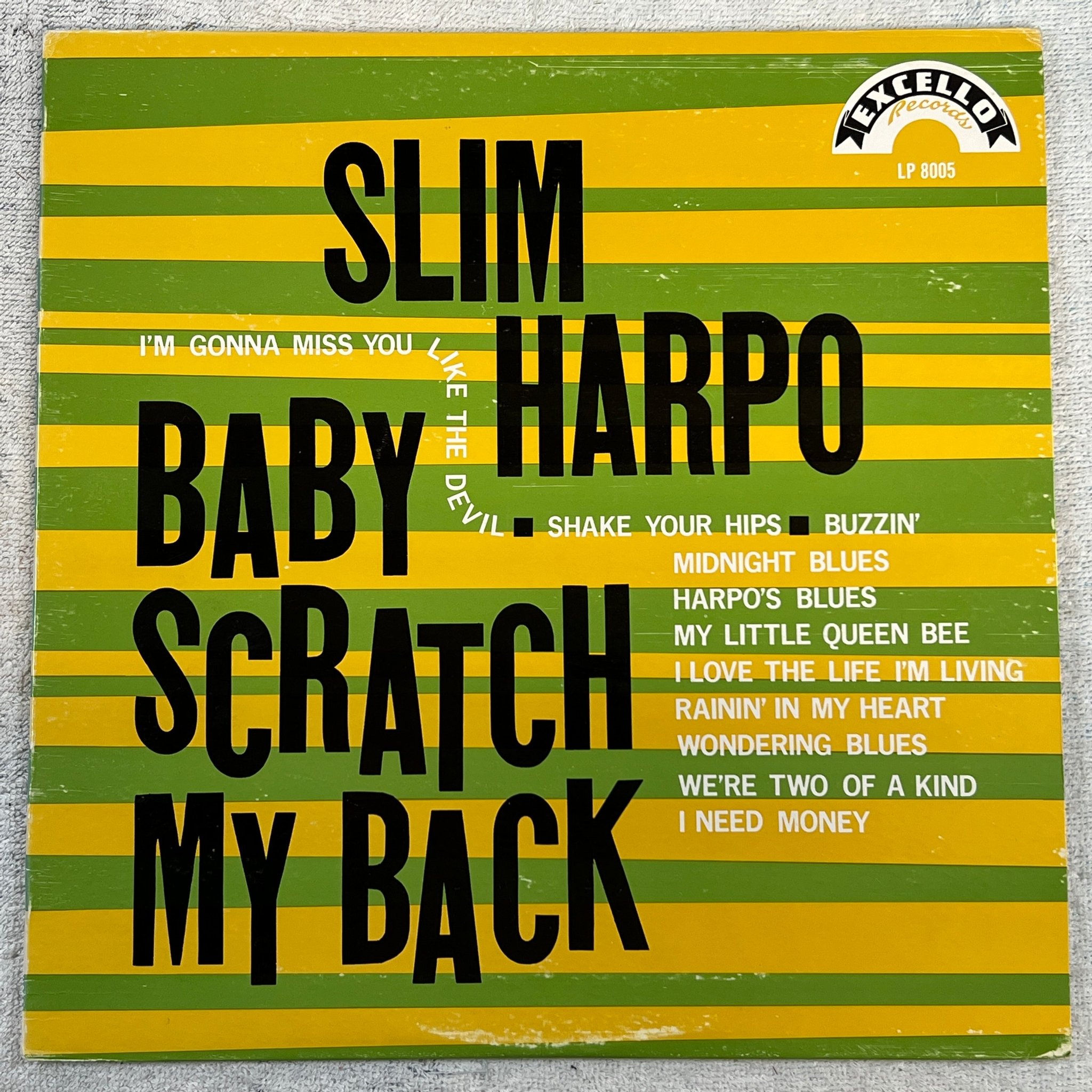 Omslagsbild för skivan SLIM HARPO baby scratch my back LP -66 US EXCELLO LP-8005 rare original 