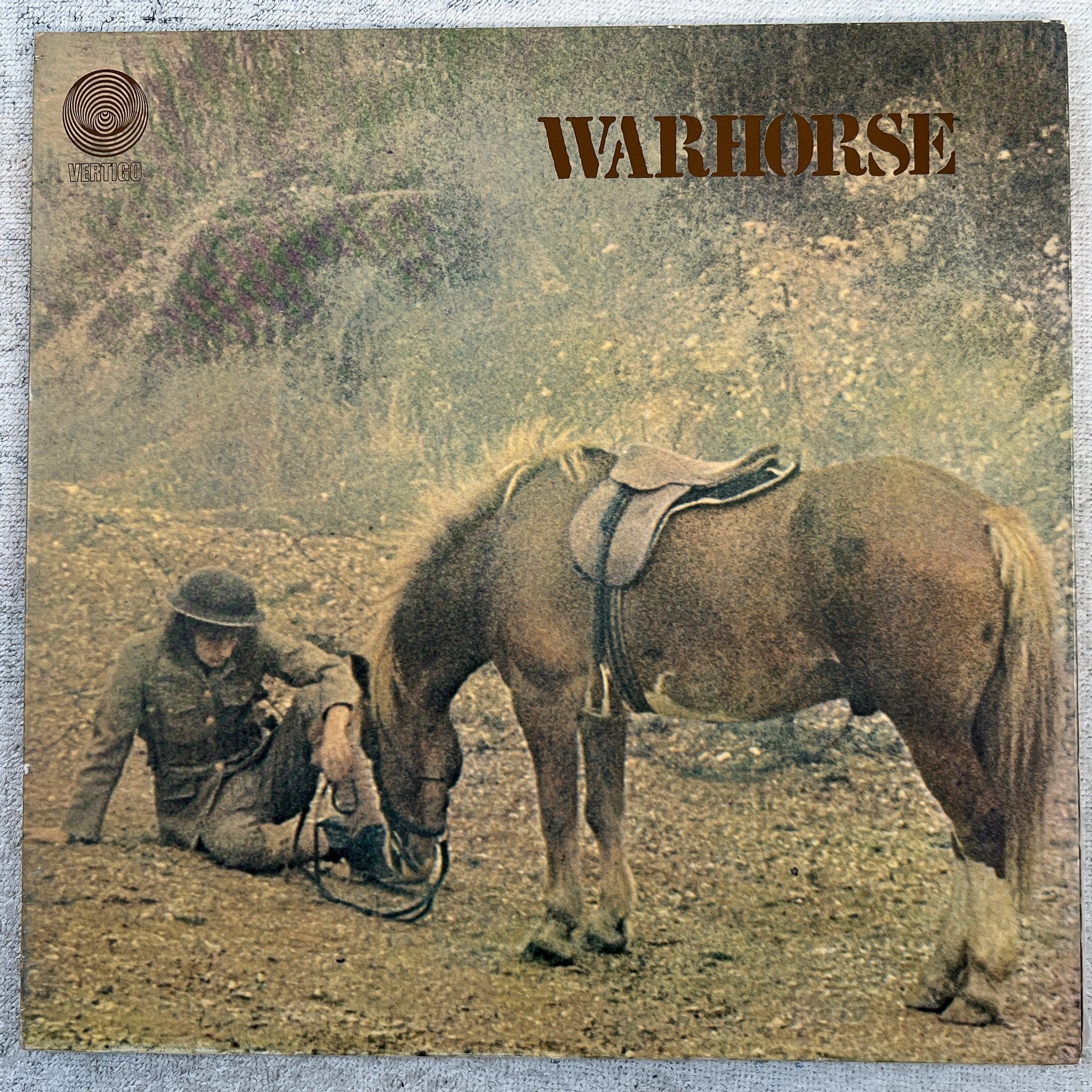 Omslagsbild för skivan WARHORSE s/t LP -70 UK VERTIGO 6360 015 hard prog ** R A R E **