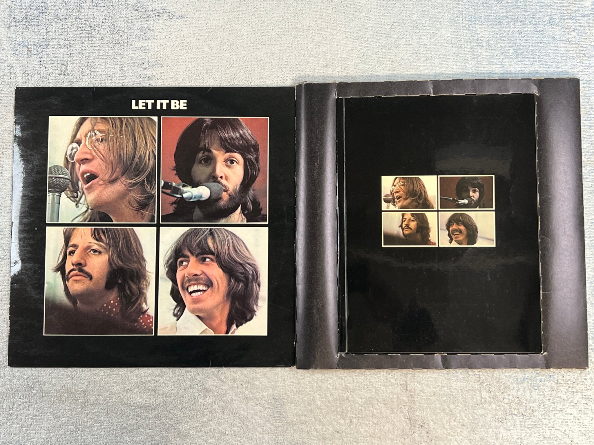 Omslagsbild för skivan THE BEATLES let it be LP + box + book -70 UK APPLE PXS 1