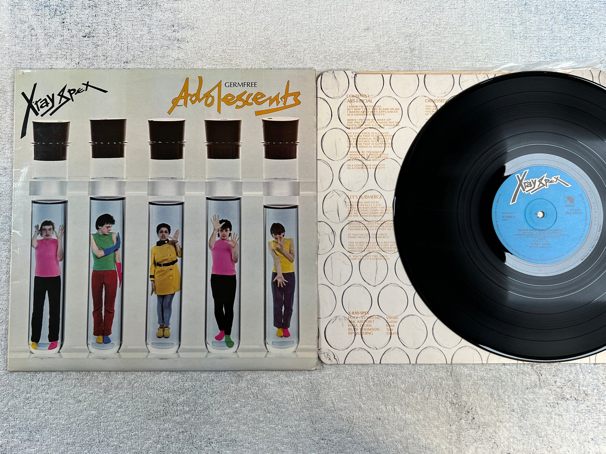 Omslagsbild för skivan X RAY SPEX germ free adolescents LP -78 UK EMI INS 3023 PUNK ROCK ! ! 