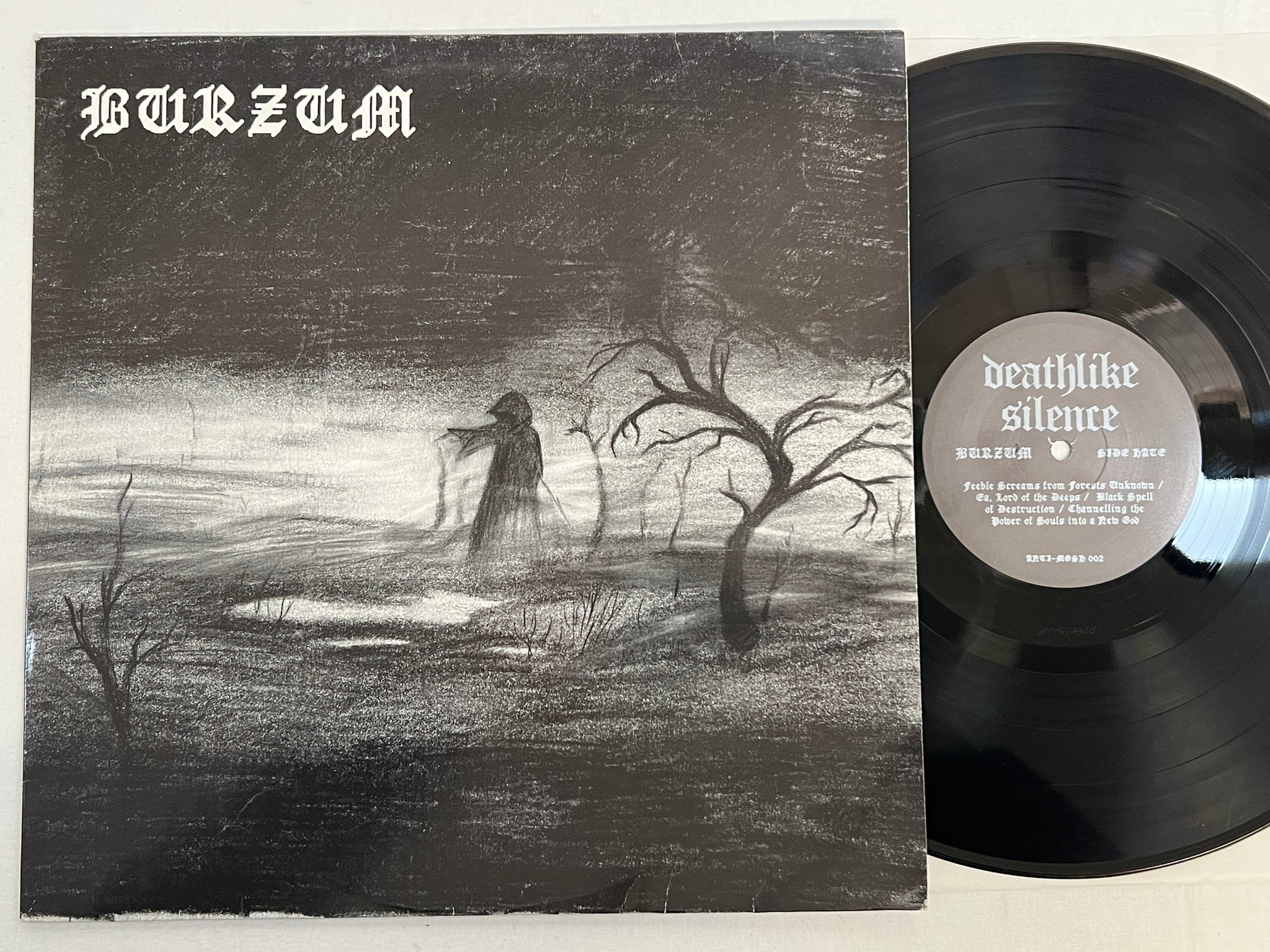 Omslagsbild för skivan BURZUM s/t LP -92 DEATHLIKE SILENCE ANTI-MOSH 002 ** ultra rare black metal **