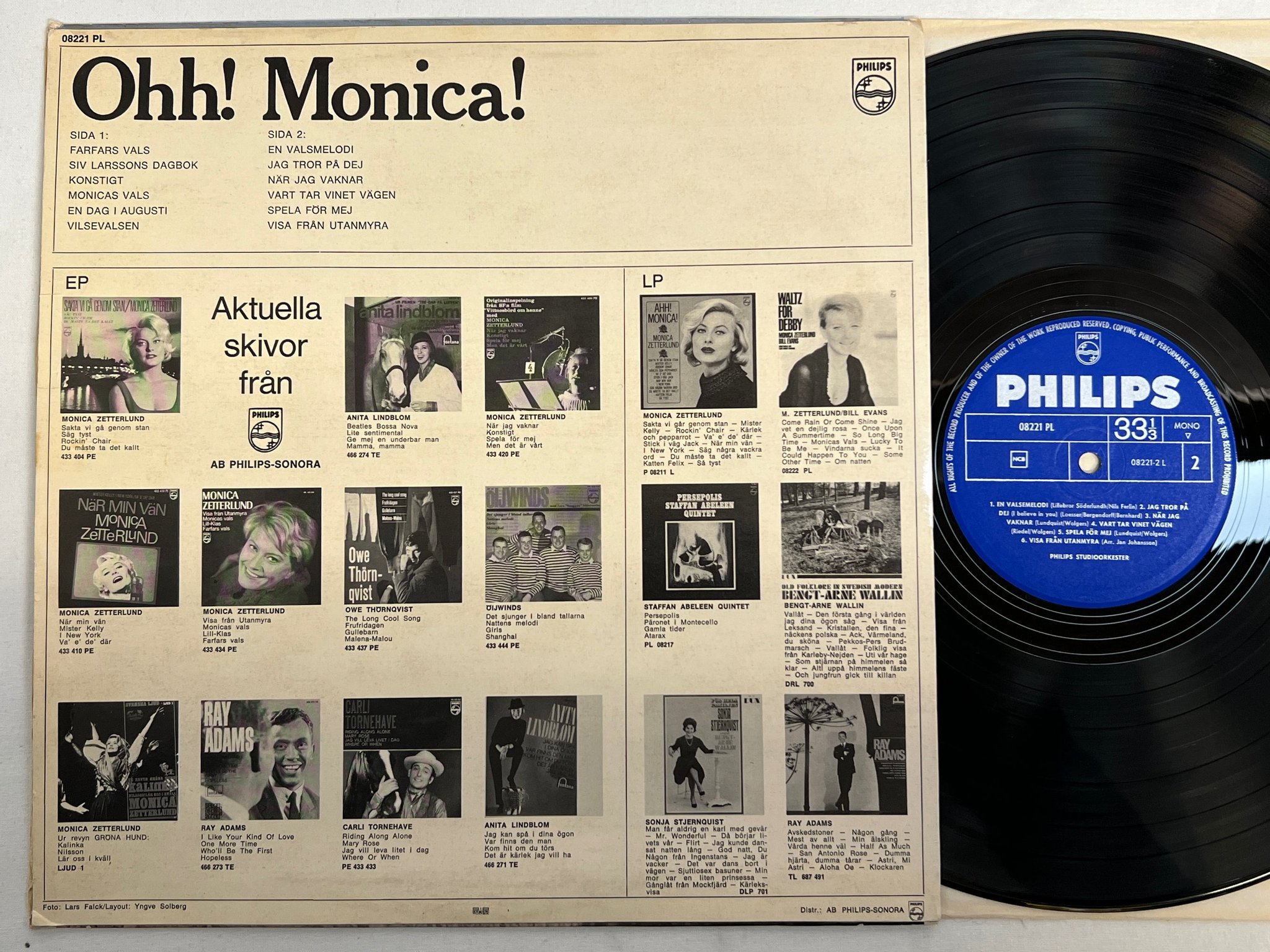 Omslagsbild för skivan MONICA ZETTERLUND Ohh! Monica! LP -64 Swe PHILIPS 08221 PL ** rare **