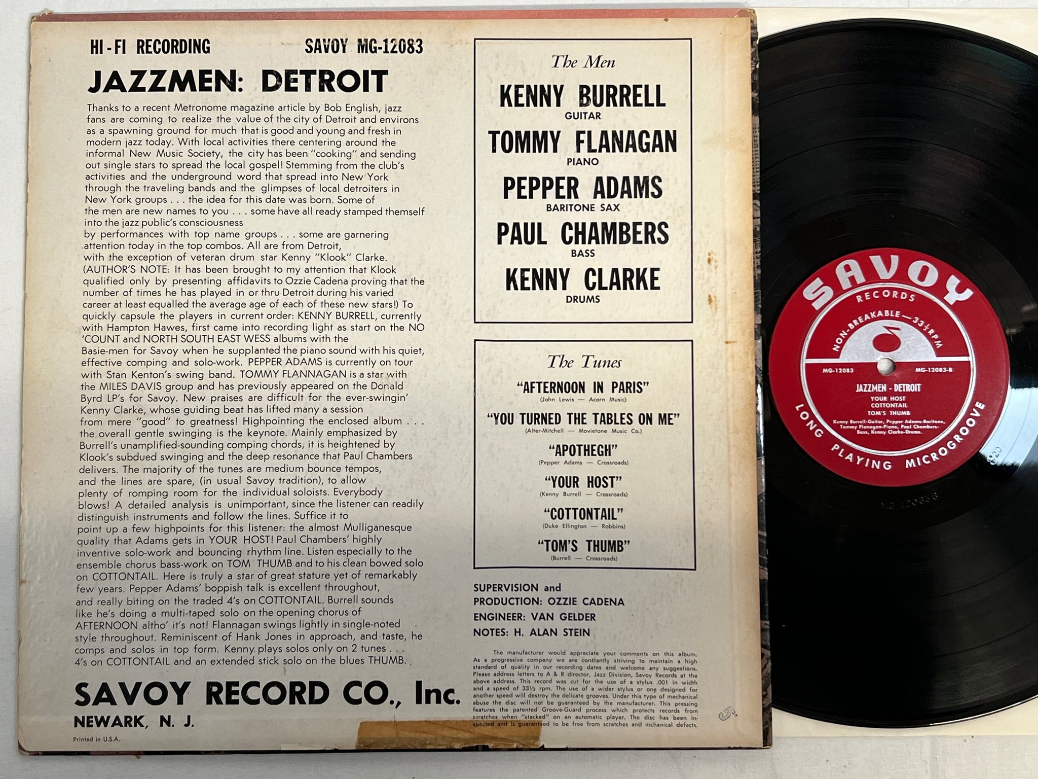 Omslagsbild för skivan JAZZMEN detroit LP -56 US SAVOY MG 12083 ** mega rare **