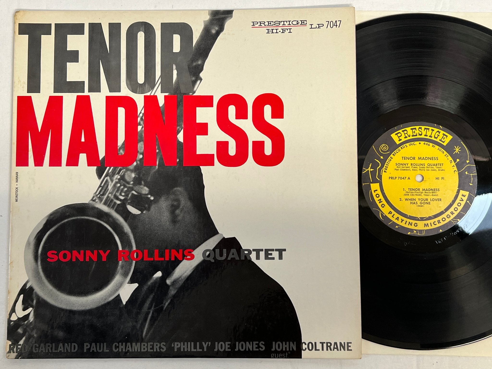 Omslagsbild för skivan SONNY ROLLINS tenor madness LP -56 US PRESTIGE PRLP 7047 orig press ** RARE **