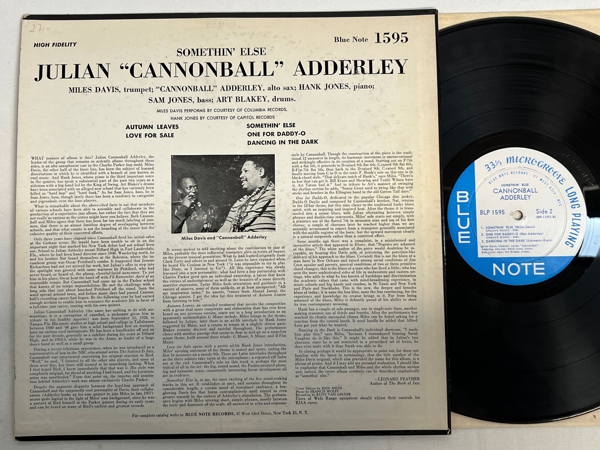 Omslagsbild för skivan CANNONBALL ADDERLEY somethin else LP -58 US BLUE NOTE BLP 1595 ** A MUST HAVE **