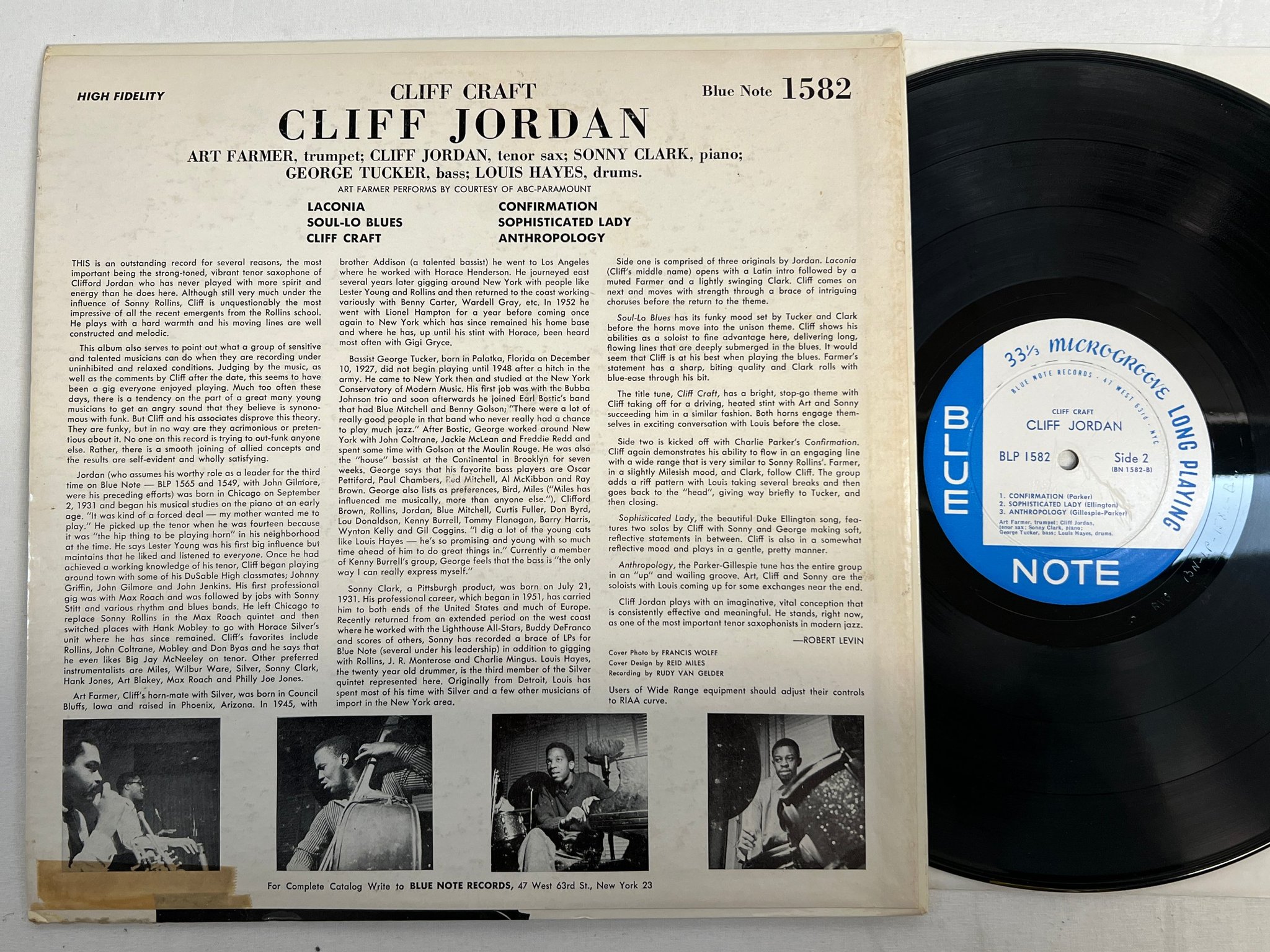 Omslagsbild för skivan CLIFF JORDAN cliff craft LP -57 US BLUE BLP 1582 ** MEGA RARE **
