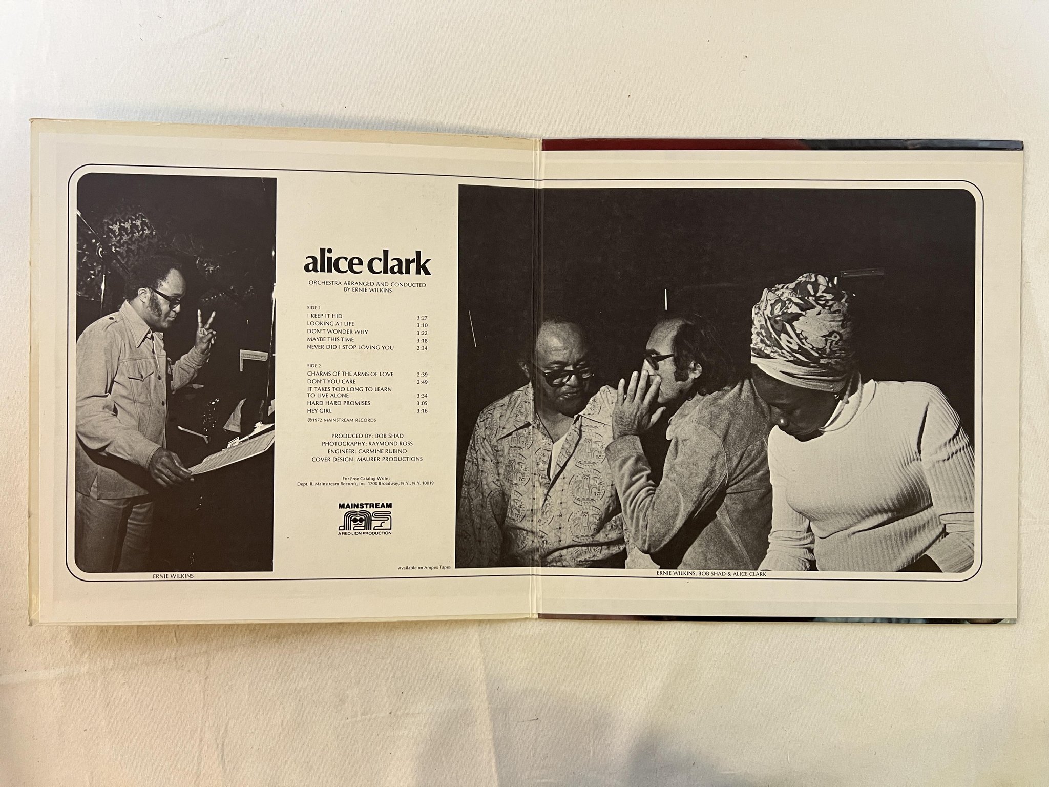 Omslagsbild för skivan ALICE CLARK s/t LP -72 US MAINSTREAM MRL 362 ** KILLER SOUL ALBUM **
