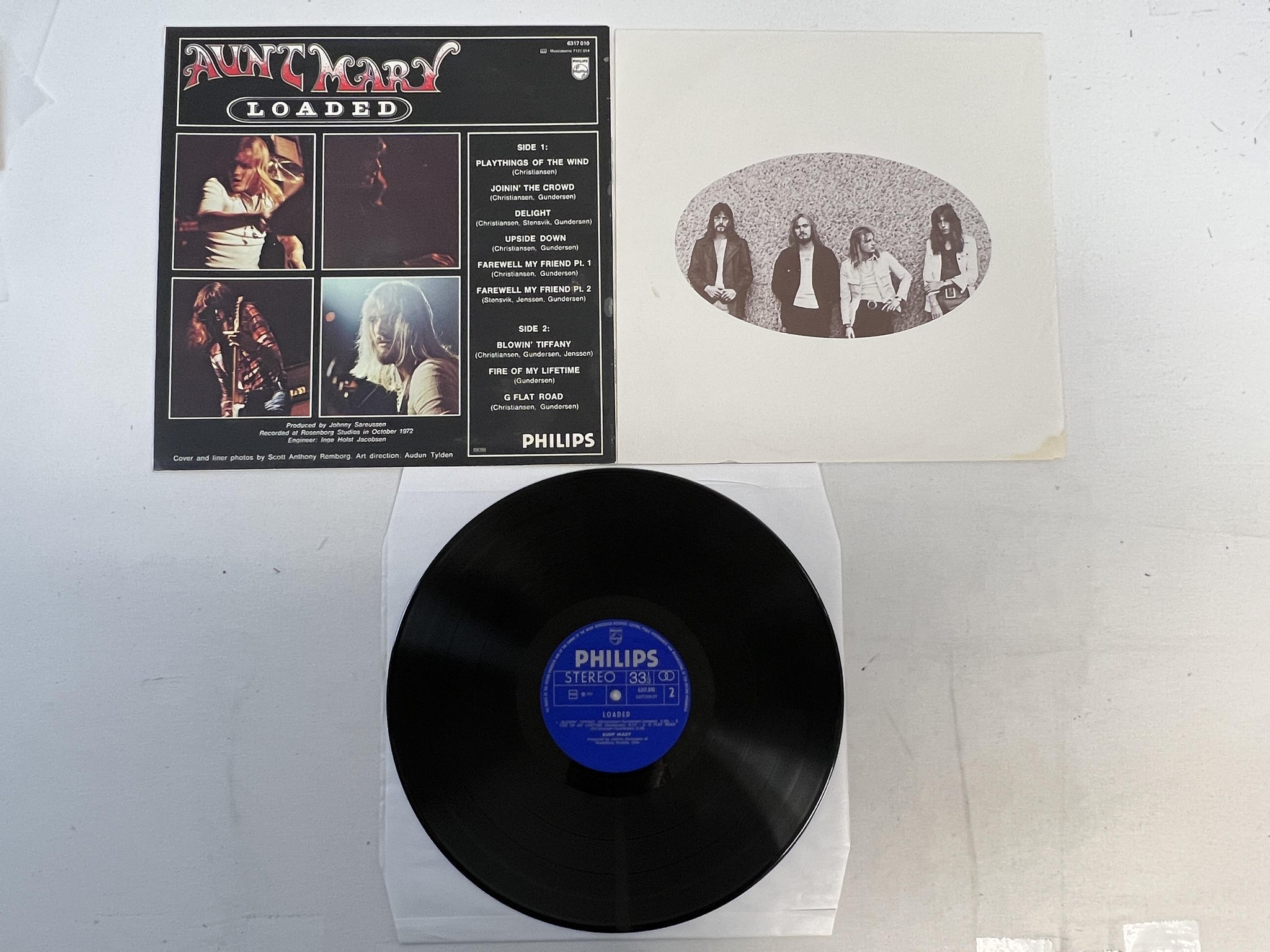 Omslagsbild för skivan AUNT MARY loaded LP -72 Norway PHILIPS 6317 010 ** ultra rare w/ poster ** WOW