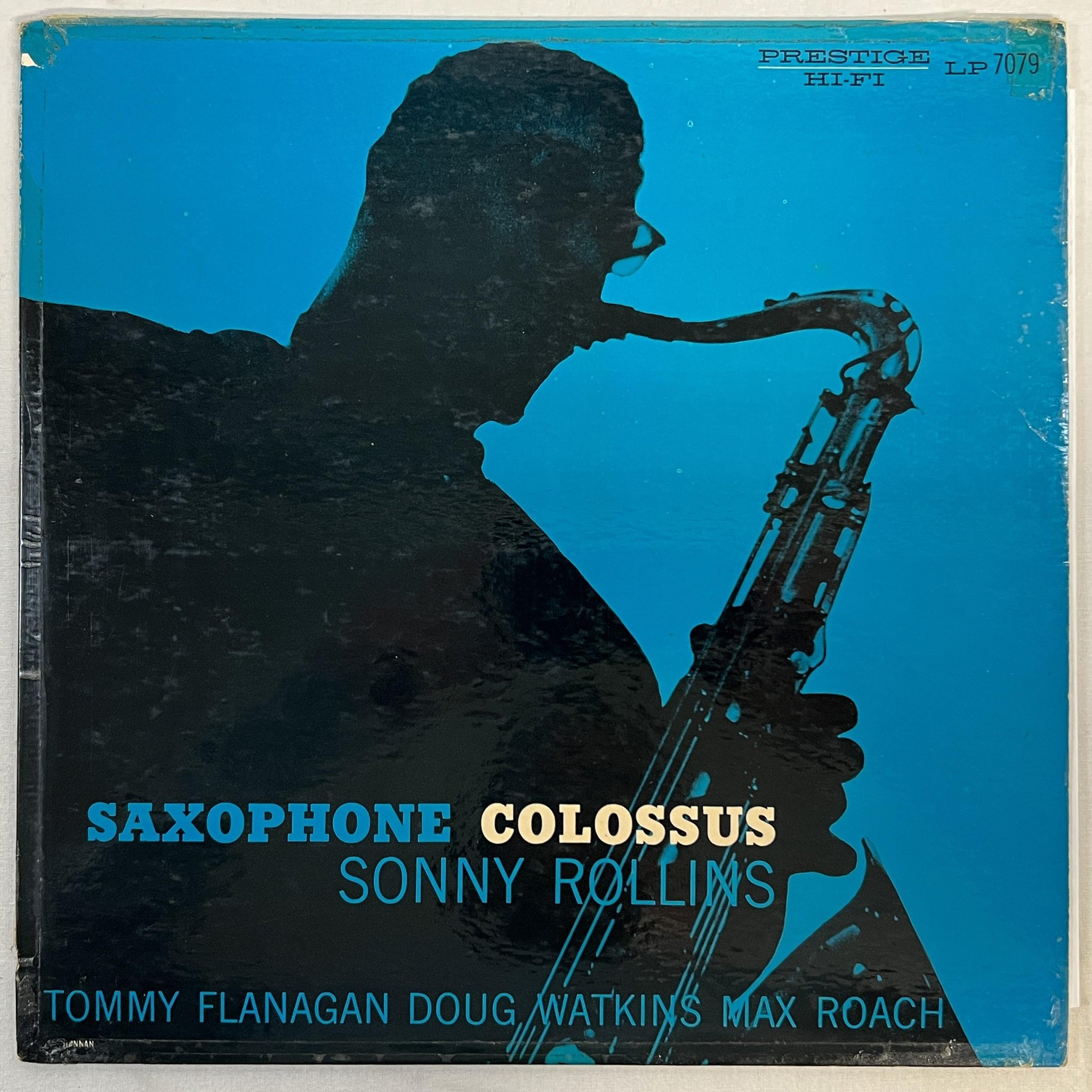 Omslagsbild för skivan SONNY ROLLINS FOUR saxophone colossus LP -57 US PRESTIGE PRLP 7079 ** R A R E **