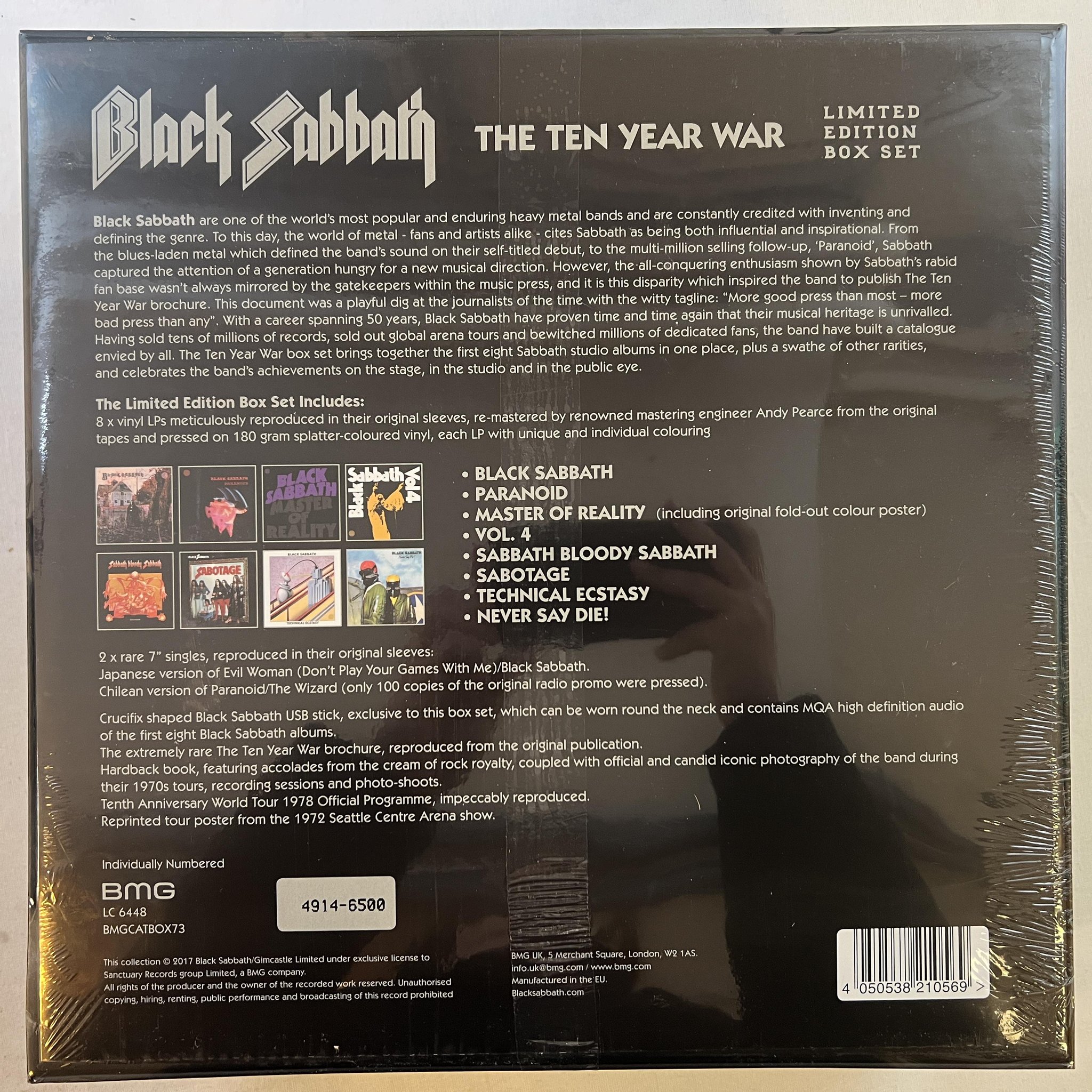 Omslagsbild för skivan BLACK SABBATH The Ten Year War BOX SET 2018 EU Numbered 4914/6500 ** SEALED **