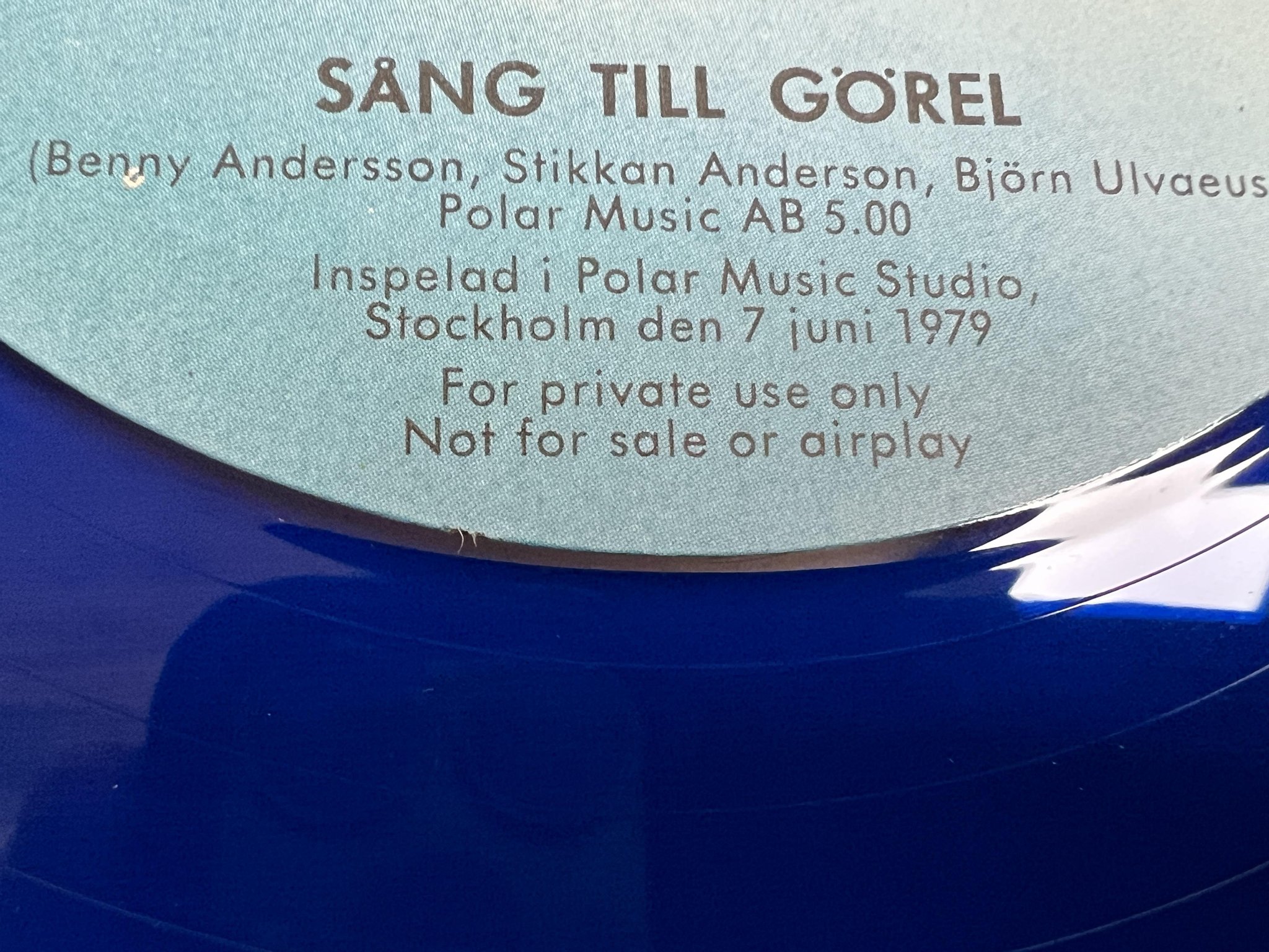 Omslagsbild för skivan ABBA & STIKKAN Sång Till Görel 12" -79 Swe POLAR JUB 30 *** MEGA MEGA RARE ***