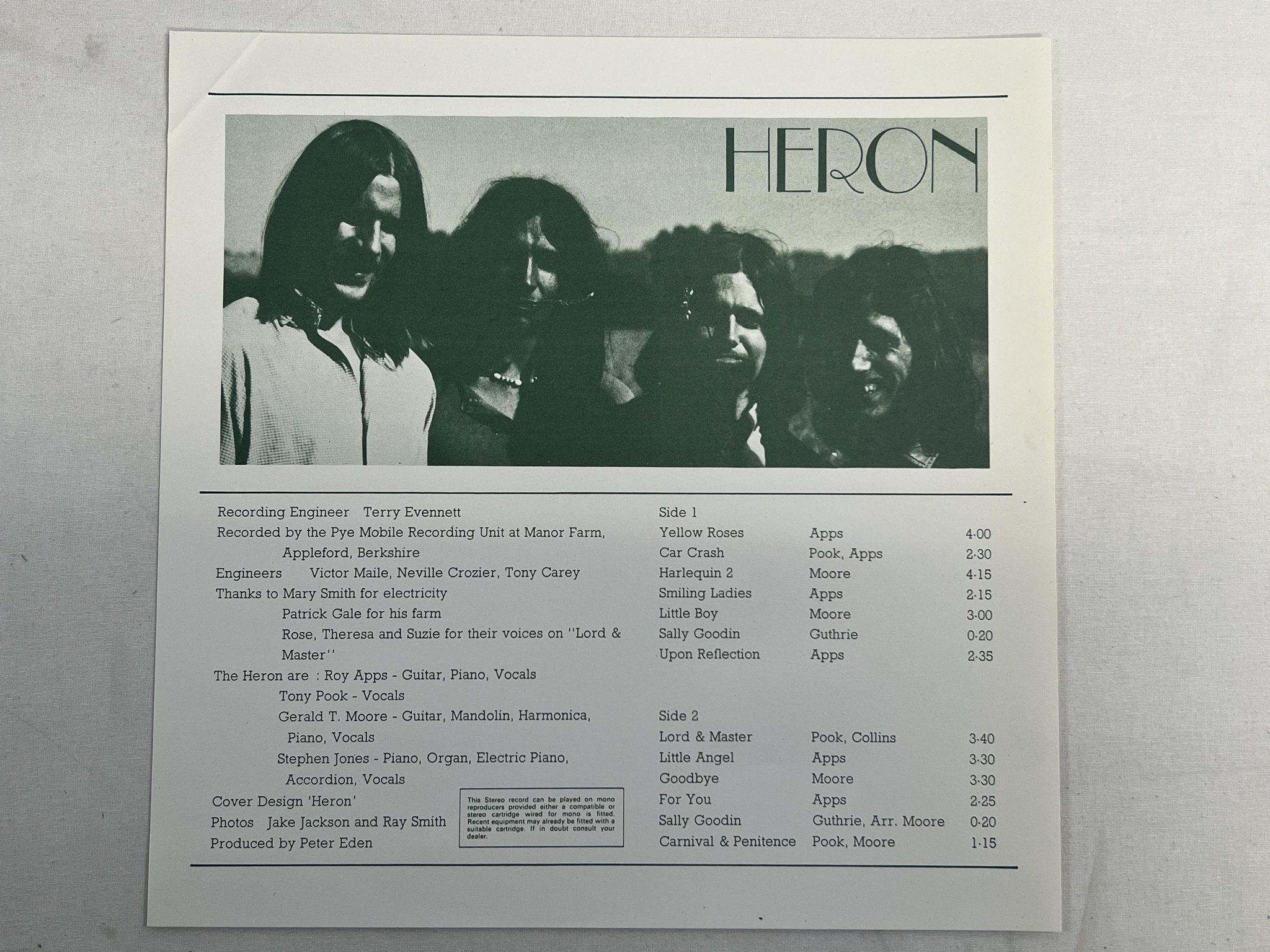 Omslagsbild för skivan HERON s/t LP -70 DAWN DNLS 3010 ***** seriously rare acid folk psych *****