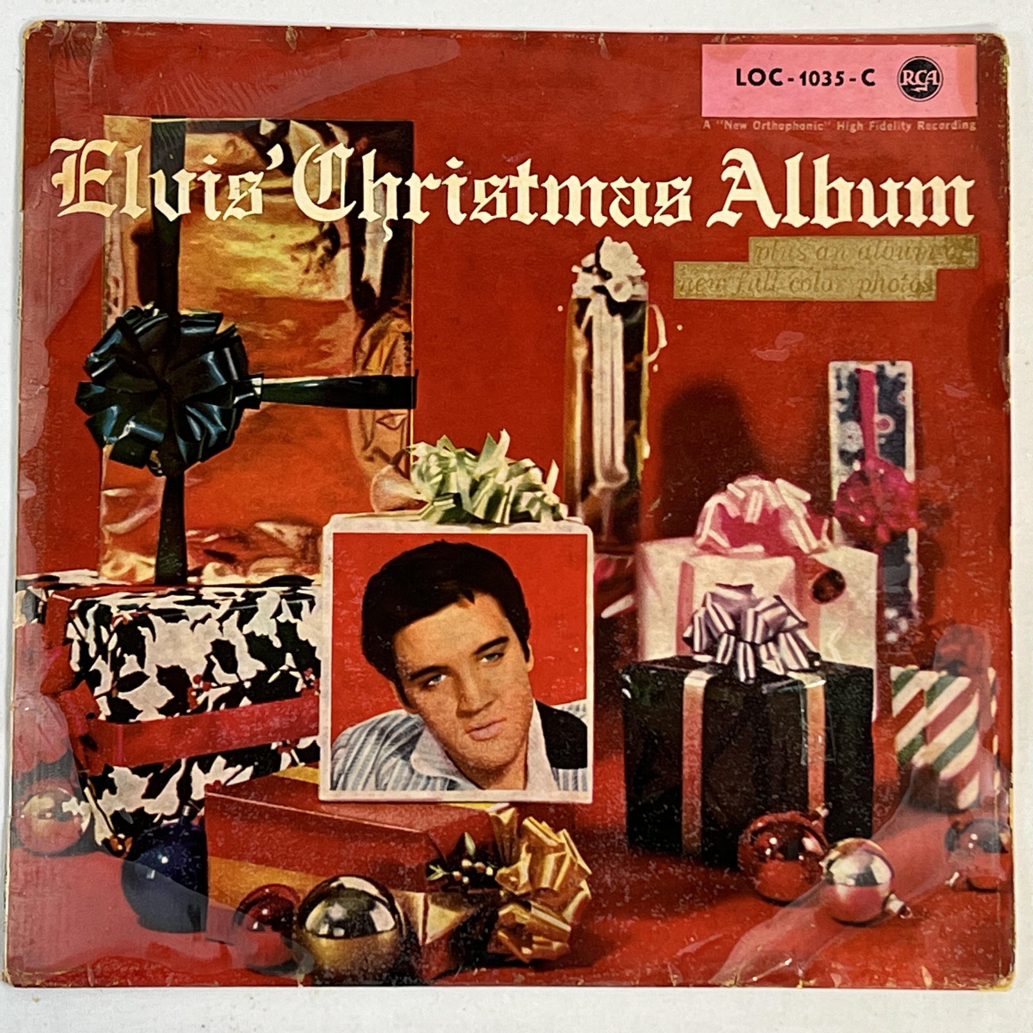 Omslagsbild för skivan ELVIS PRESLEY ELVIS' CHRISTMAS ALBUM LP -60 GER RCA LOC 1035 C ** WOW **