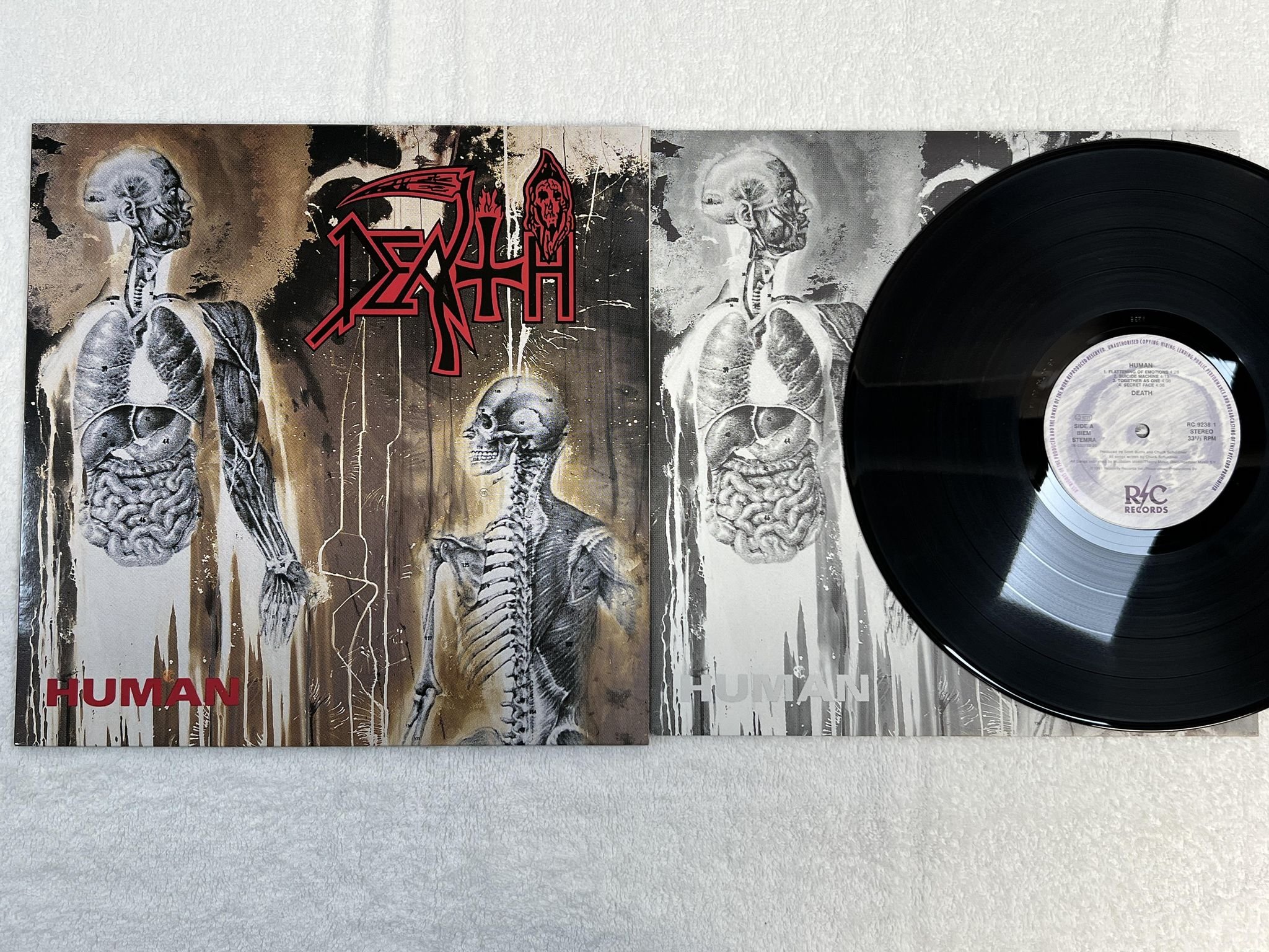 Omslagsbild för skivan DEATH human LP -91 R/C RC 9238 1 ***** mega rare death metal *****