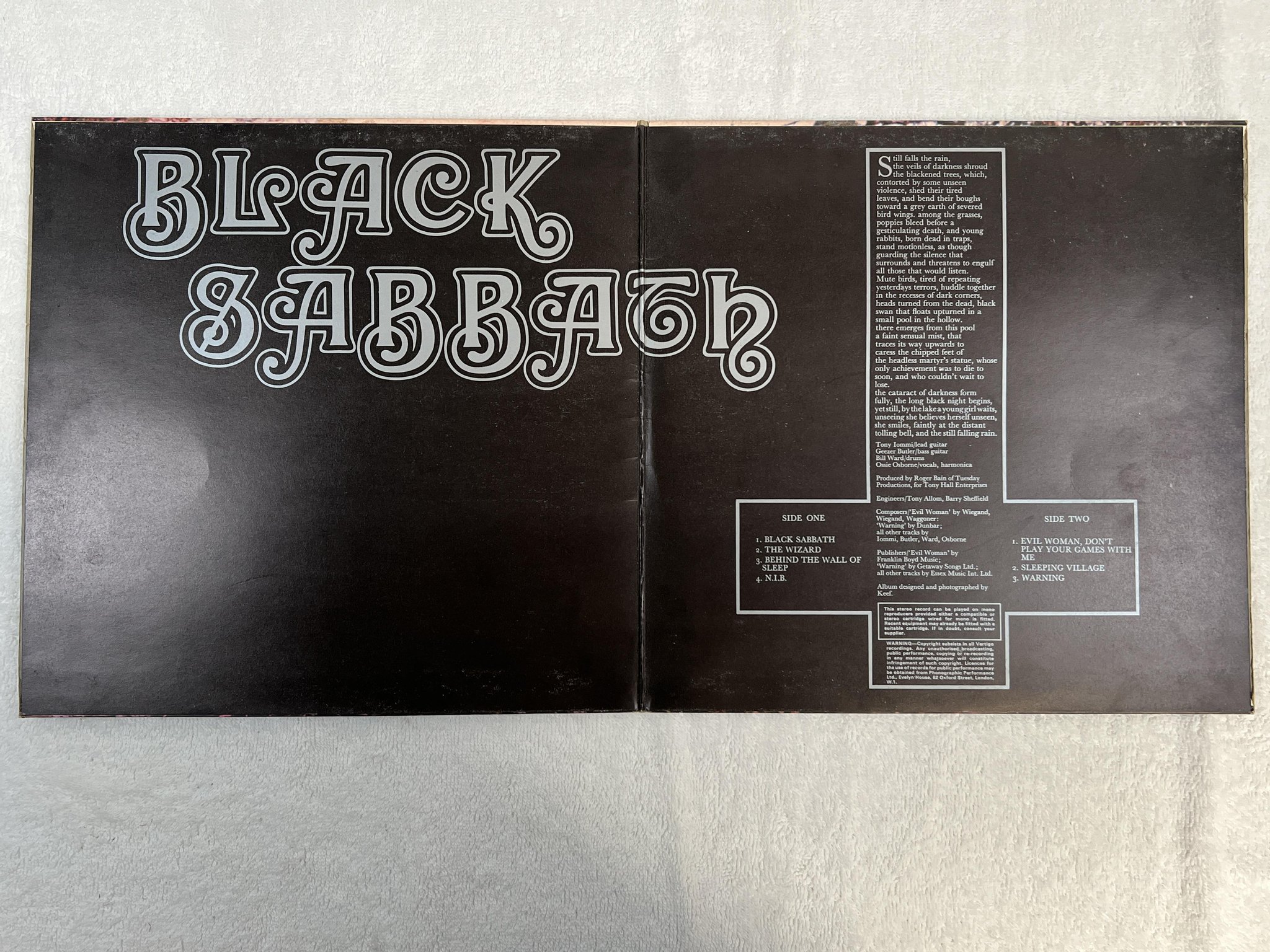 Omslagsbild för skivan BLACK SABBATH s/t LP -70 UK VERTIGO swirl 847 903 VTY