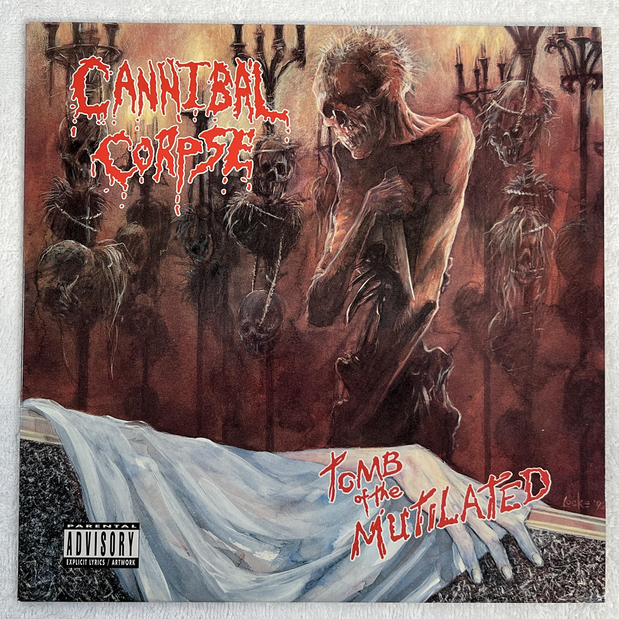 Omslagsbild för skivan CANNIBAL CORPSE Tomb Of The Mutilated LP -92 UK metal blade ZOORO 49 ** RARE **