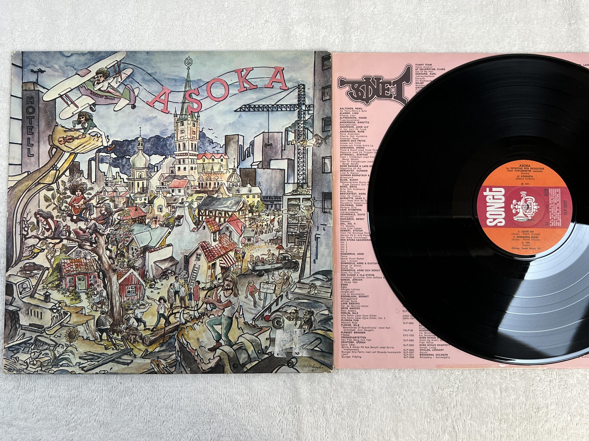 Omslagsbild för skivan ASOKA s/t LP -71 Swe SONET SLP-2527 ** MEGA RARE PROG **