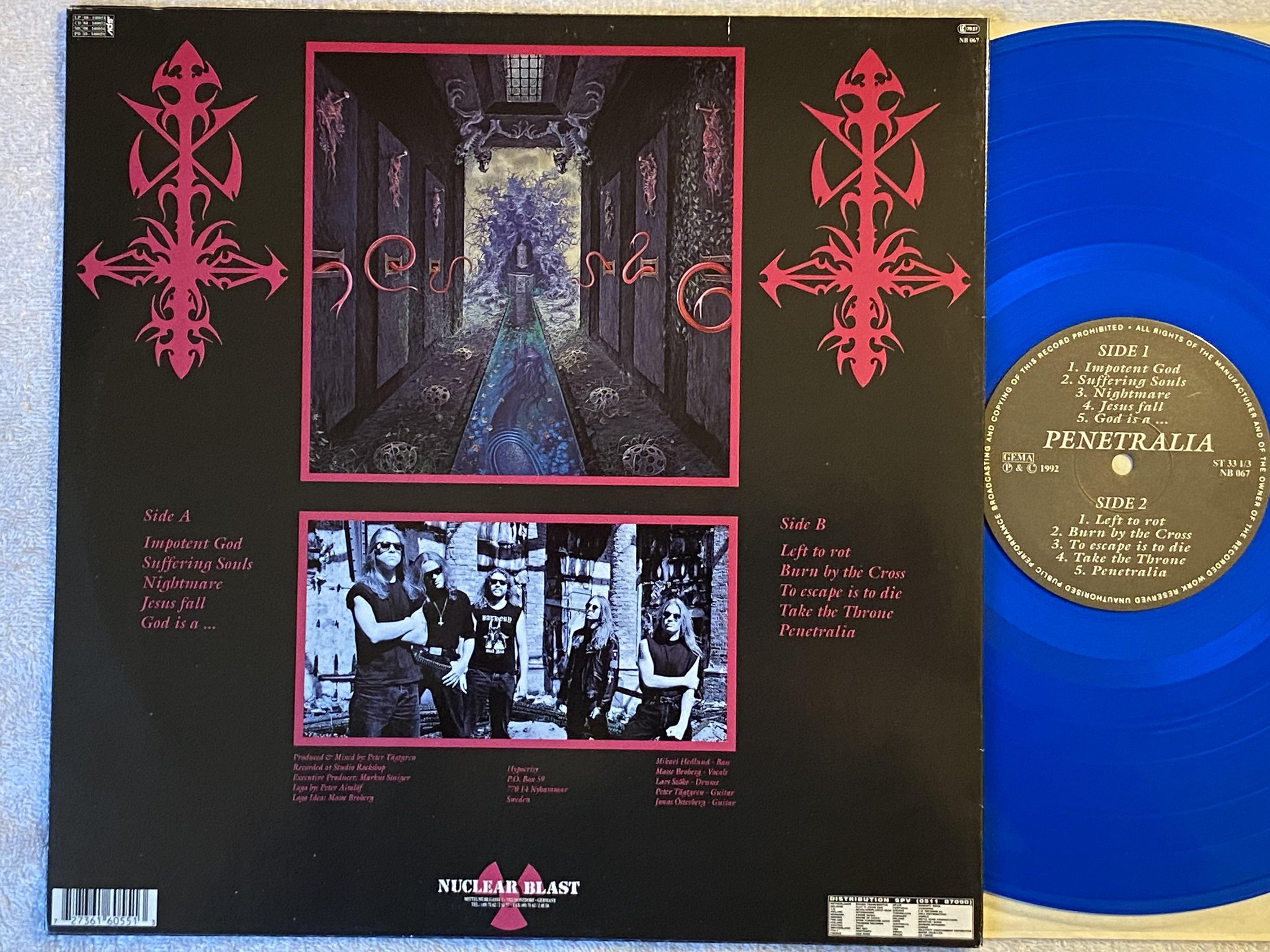 Omslagsbild för skivan HYPOCRISY Penetralia LP -92 Ger NUCLEAR BLAST NB 067 *** ULTRA RARE ***