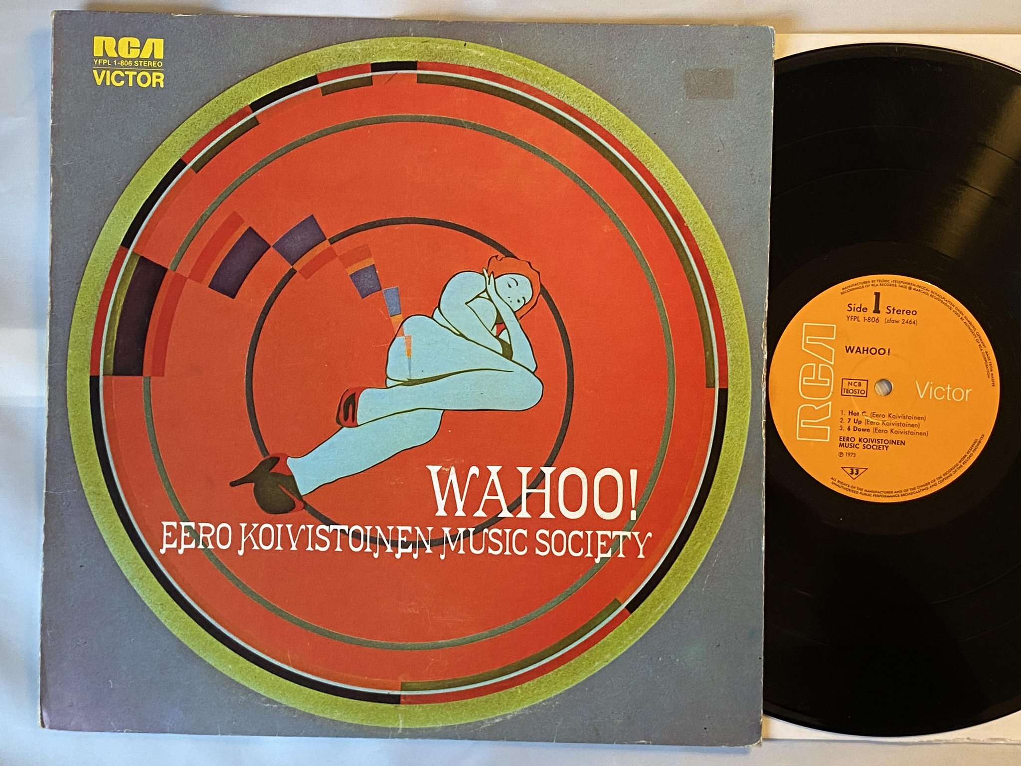 Omslagsbild för skivan EERO KOIVISTOINEN MUSIC SOCIETY wahoo! LP -73 Fin RCA YFPL 1-806 ** KILLER **