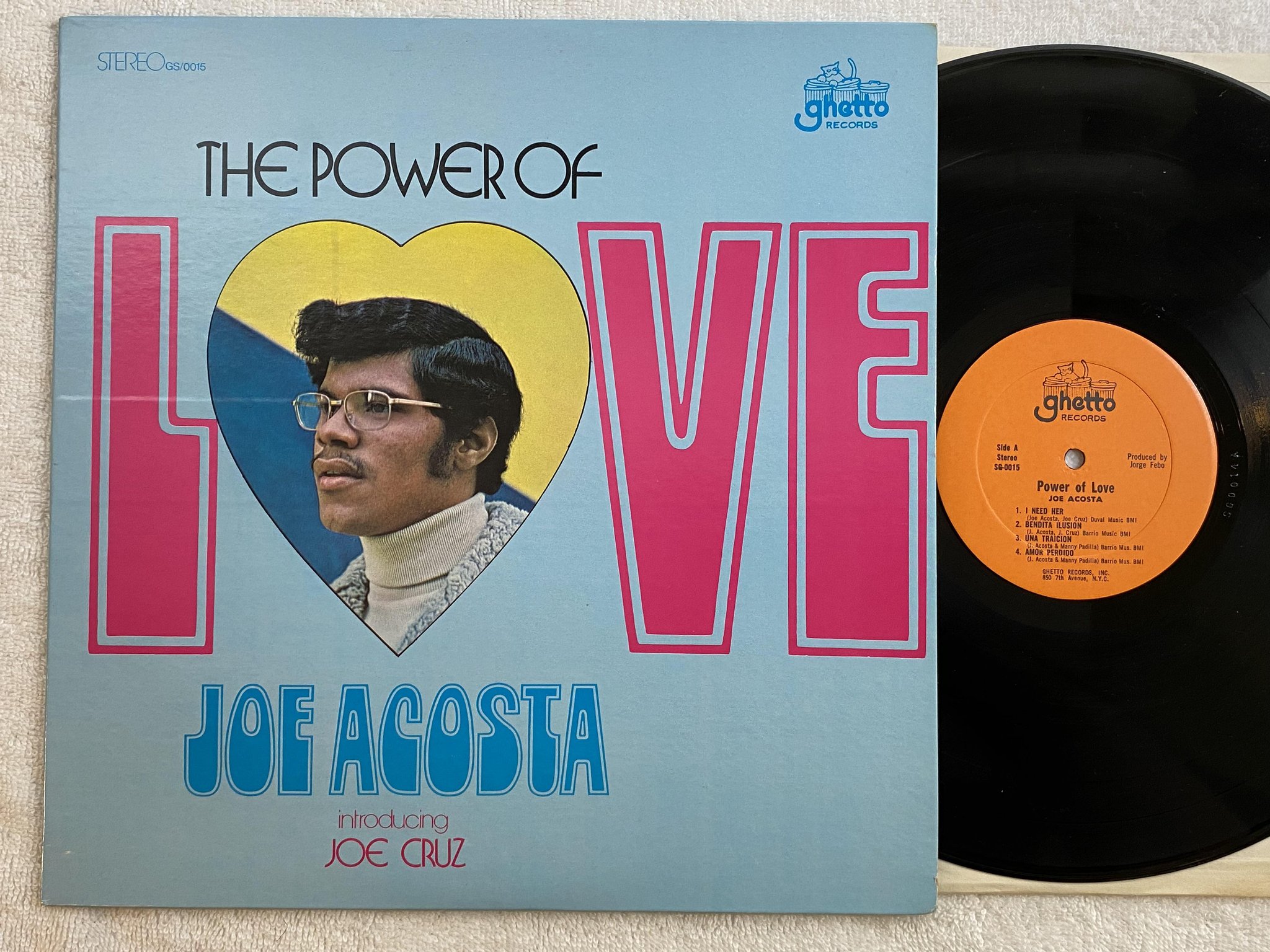 Omslagsbild för skivan JOE ACOSTA the power of love LP -71 US GHETTO GS 0015 *** rare latin soul ***