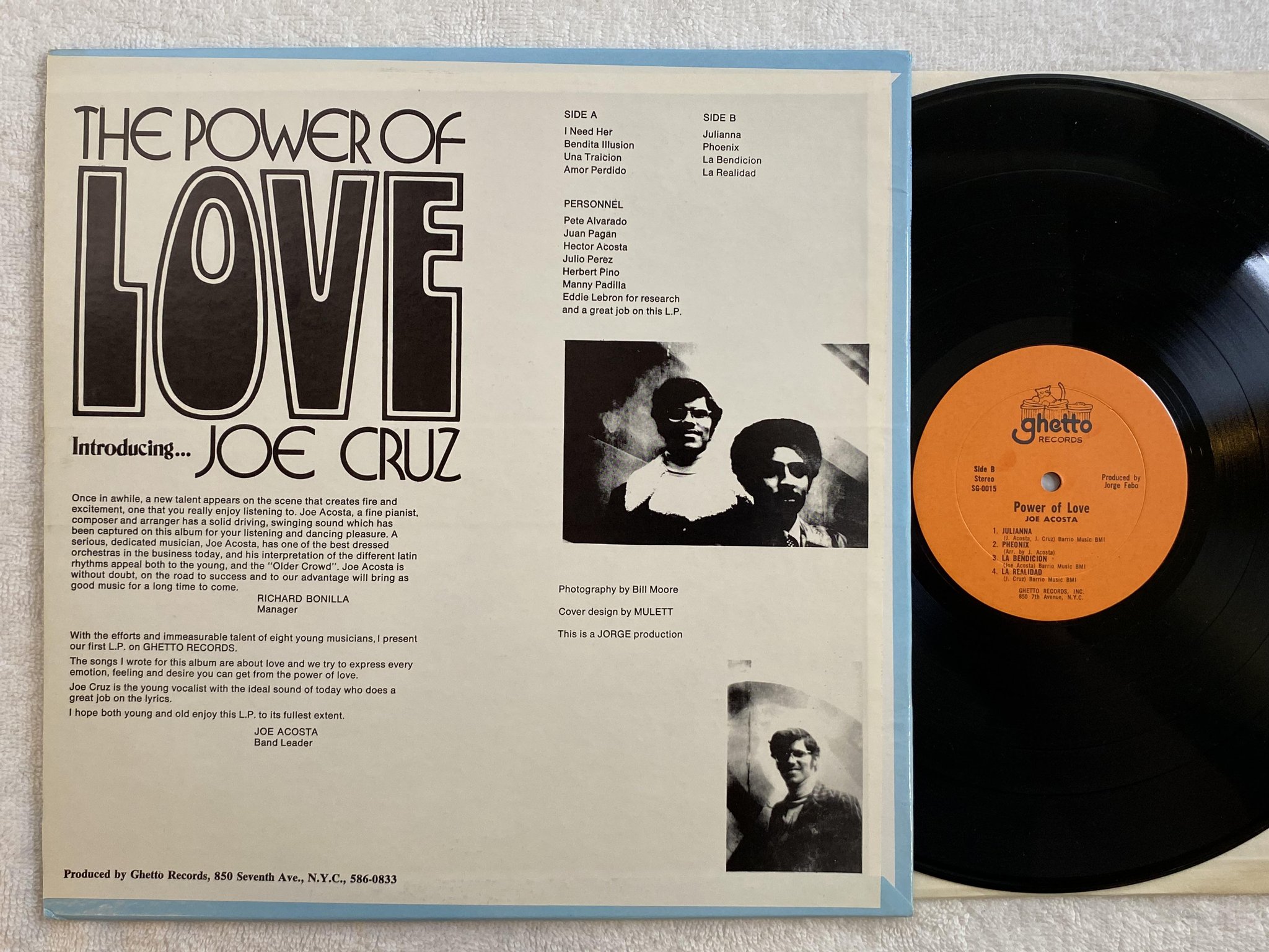 Omslagsbild för skivan JOE ACOSTA the power of love LP -71 US GHETTO GS 0015 *** rare latin soul ***