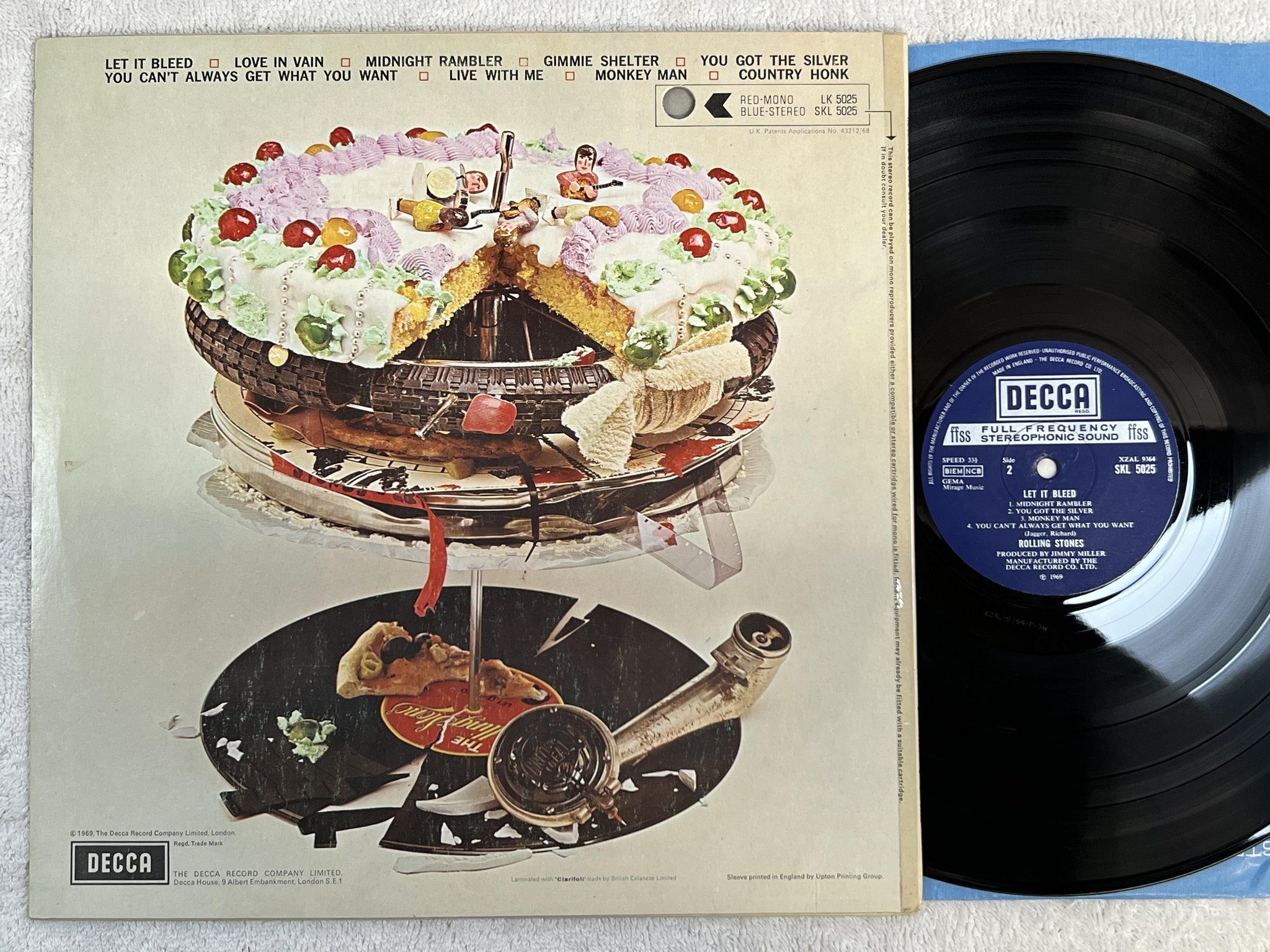 Omslagsbild för skivan THE ROLLING STONES let it bleed LP UK DECCA SKL 5025 *** W/ POSTER ***