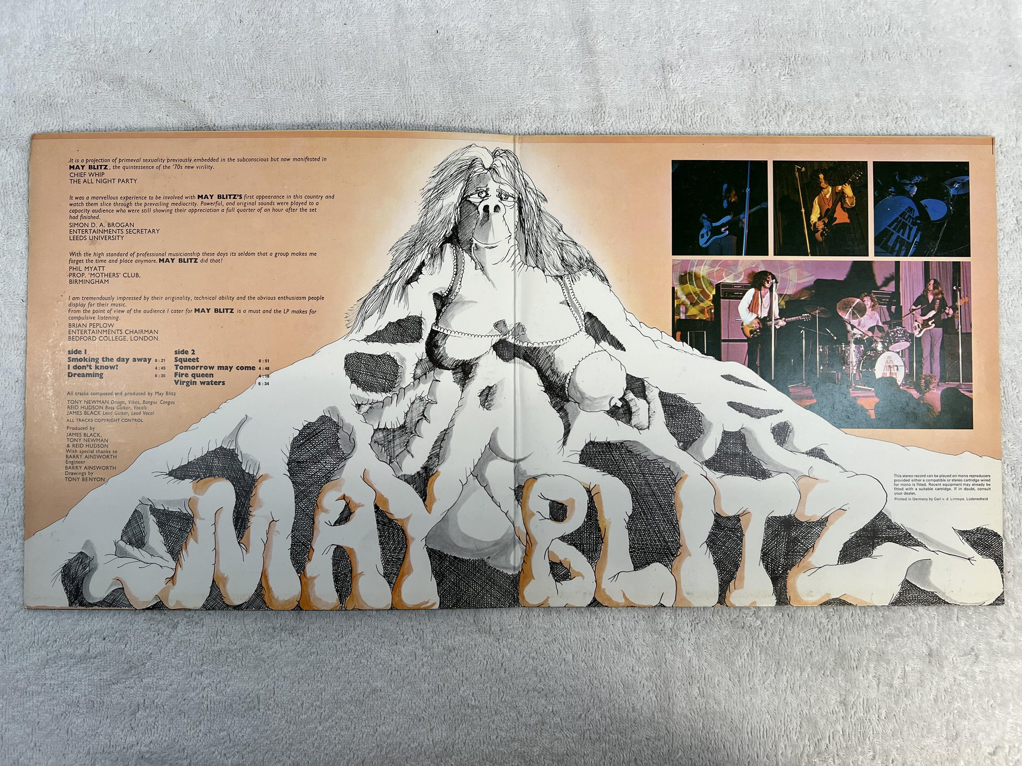 Omslagsbild för skivan MAY BLITZ s/t LP -70 Ger VERTIGO 6360 007 *** RARE PROG ***