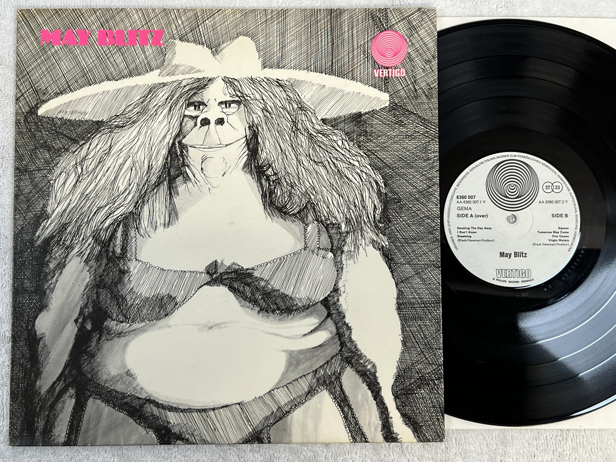 Omslagsbild för skivan MAY BLITZ s/t LP -70 Ger VERTIGO 6360 007 *** RARE PROG ***