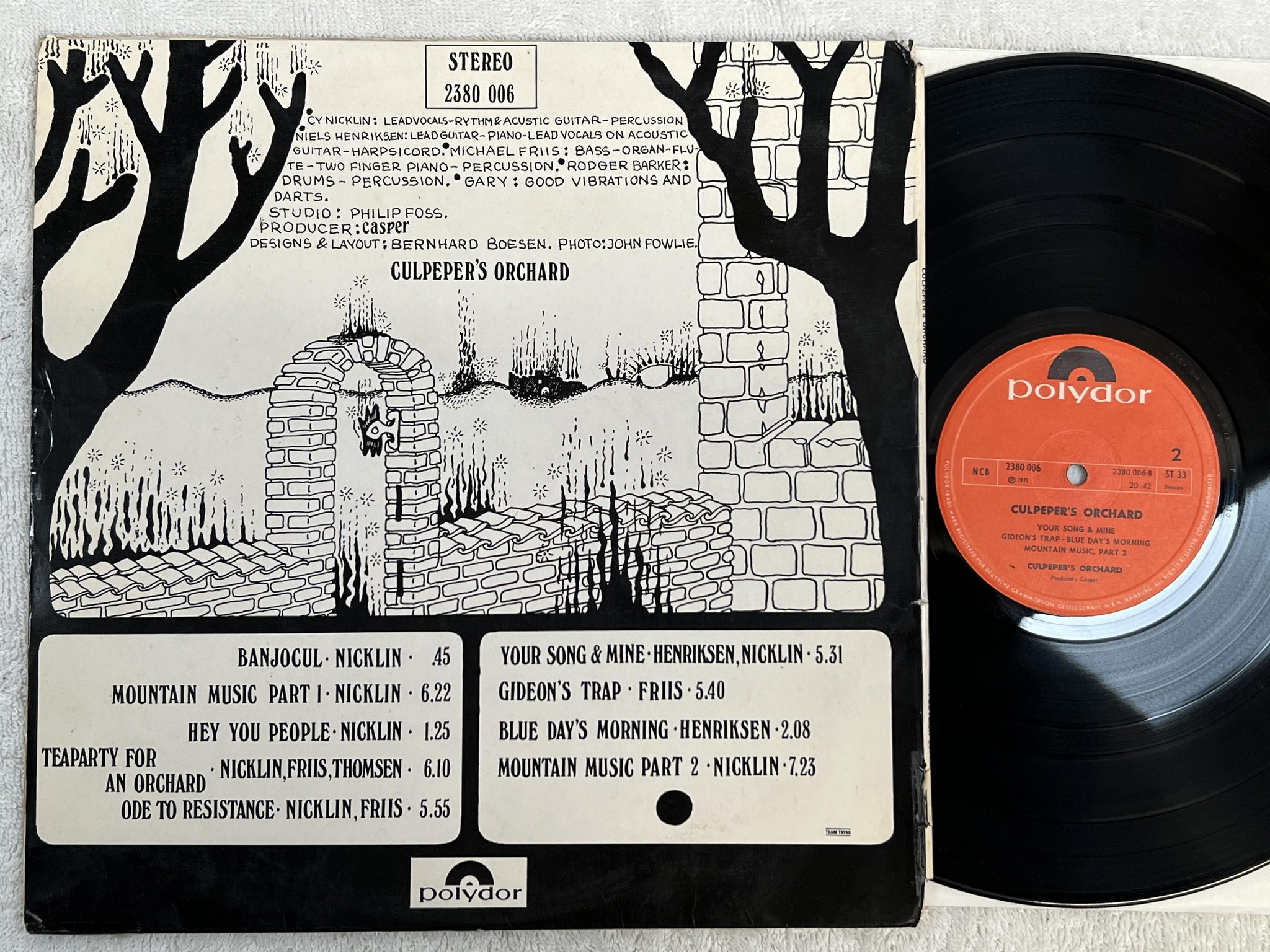 Omslagsbild för skivan CULPEPER'S ORCHARD s/t LP -71 Den POLYDOR 2380 006 ***** R A R E *****