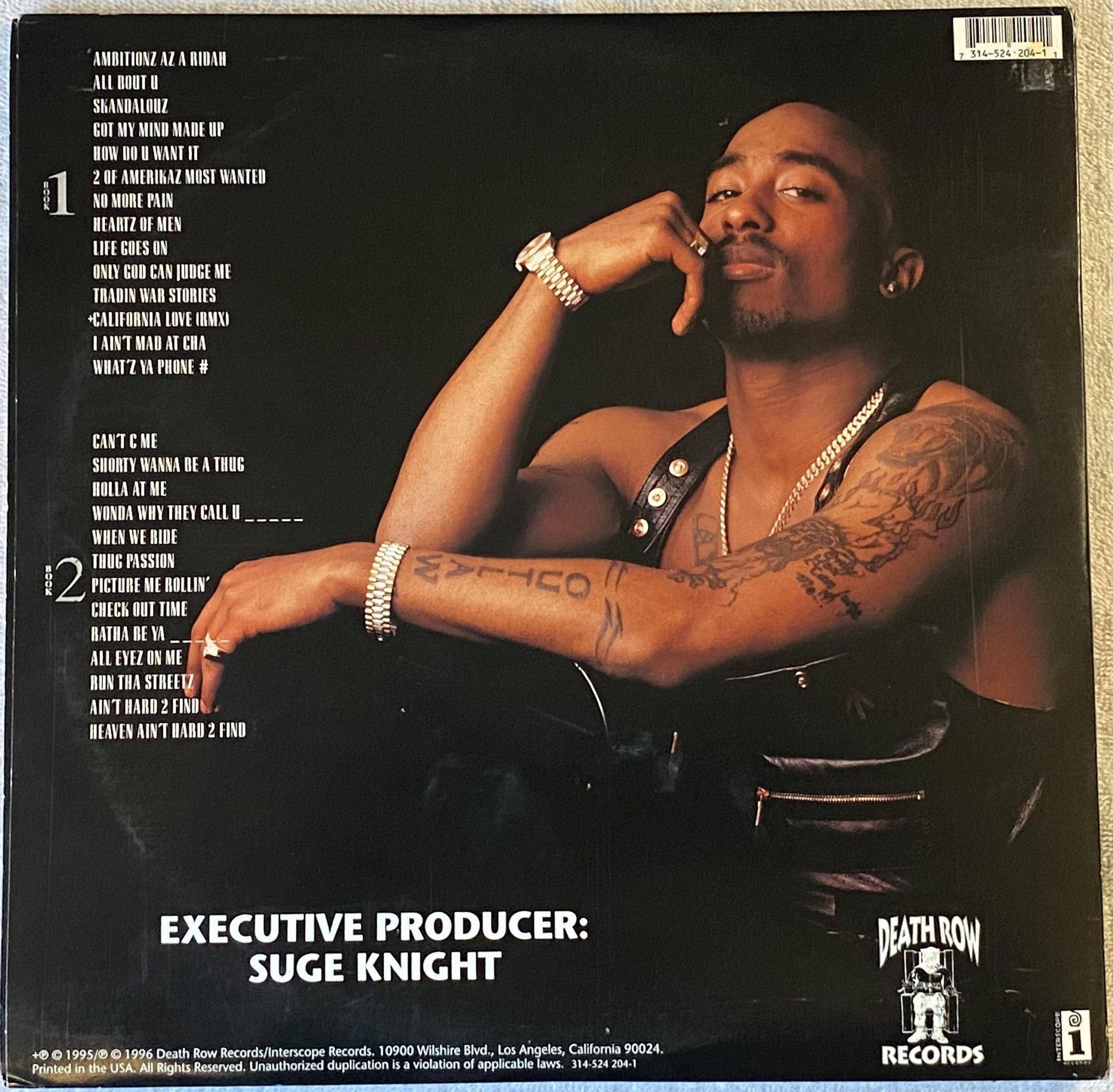 Omslagsbild för skivan 2 PAC all eyez on me 4xLP -96 US INTERSCOPE 314-524 204-1