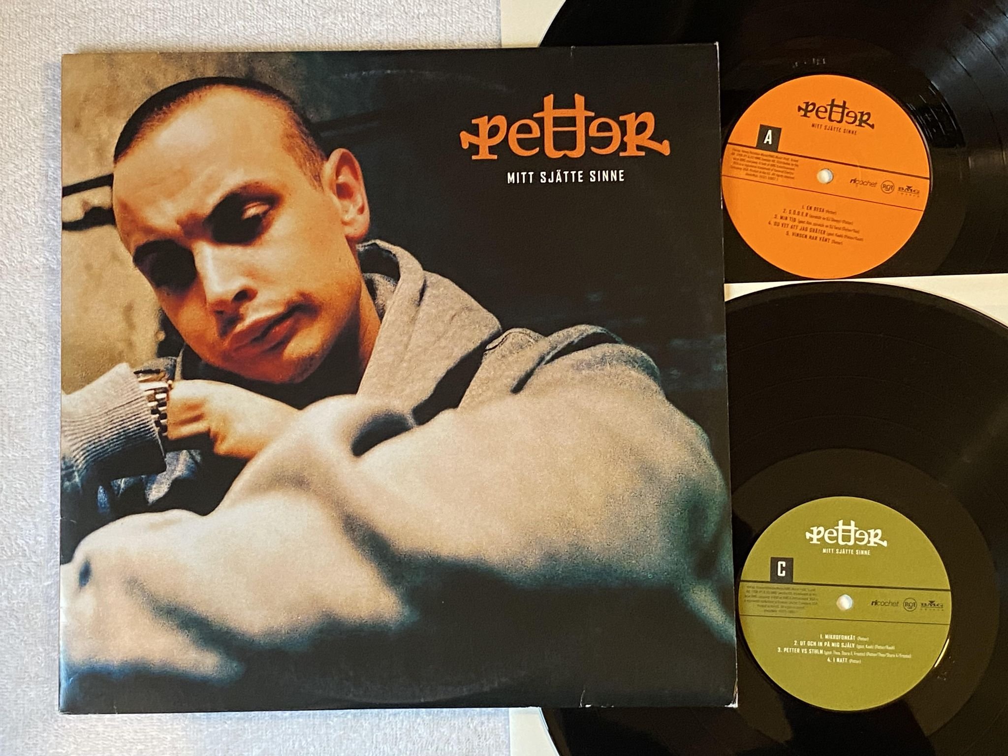 Omslagsbild för skivan PETTER mitt sjätte sinne 2xLP -98 Swe BMG Sweden 74321 59867 1 *** CLASSIC ***