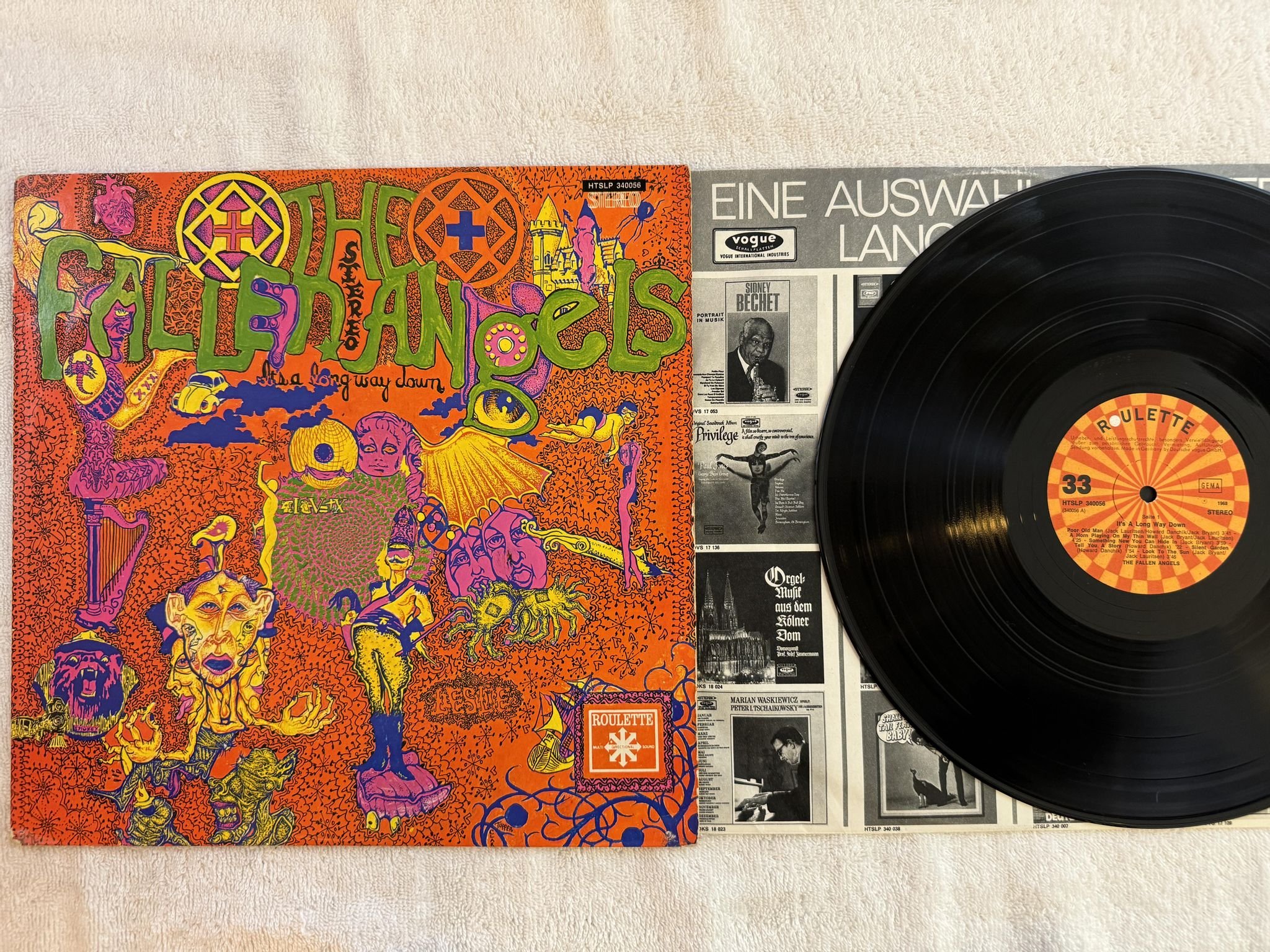 Omslagsbild för skivan THE FALLEN ANGELS It's A Long Way Down LP -68 Ger ROULETTE ** RARE PSYCH ROCK **