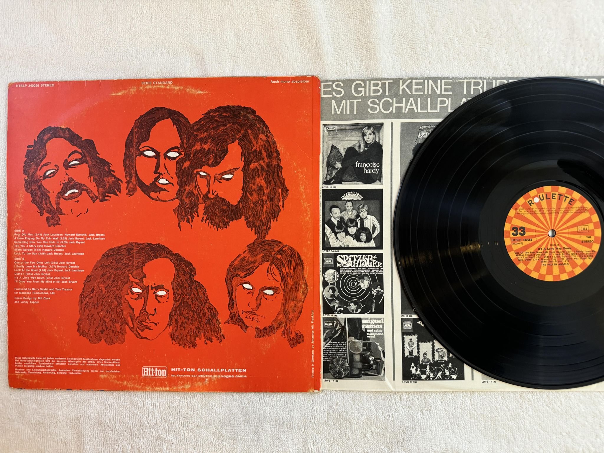 Omslagsbild för skivan THE FALLEN ANGELS It's A Long Way Down LP -68 Ger ROULETTE ** RARE PSYCH ROCK **