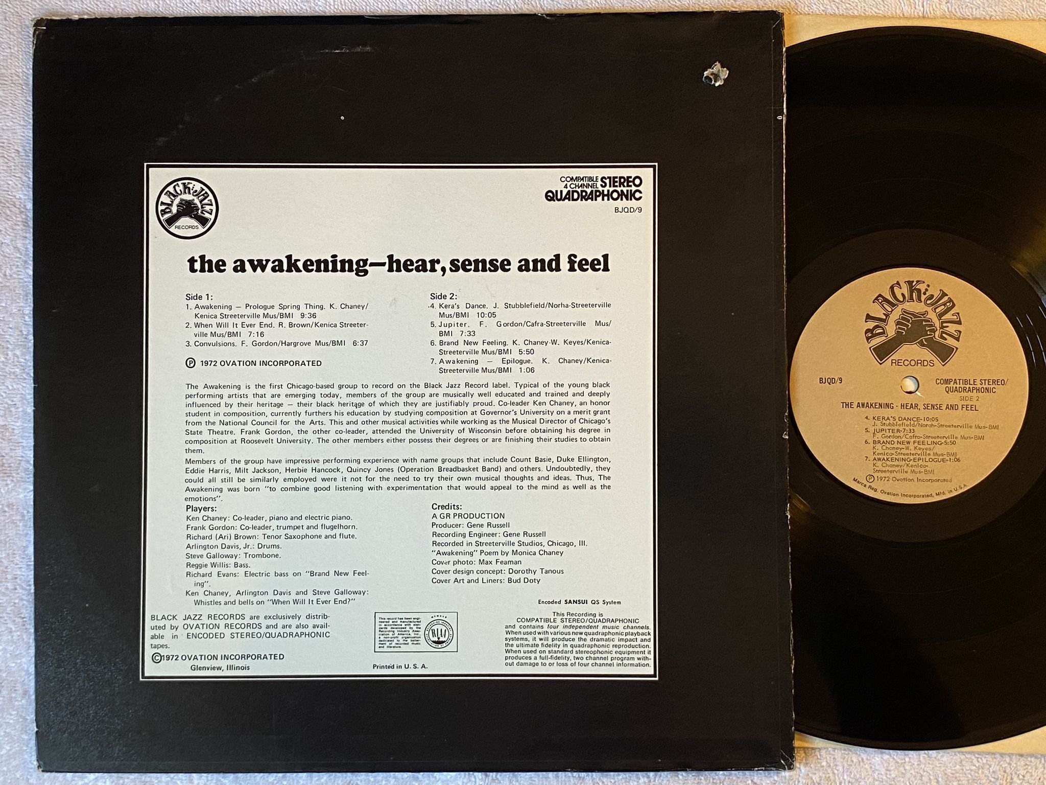 Omslagsbild för skivan THE AWAKENING hear sense and feel LP -72 US BLACK JAZZ BJQD/9 * rare soul-jazz *