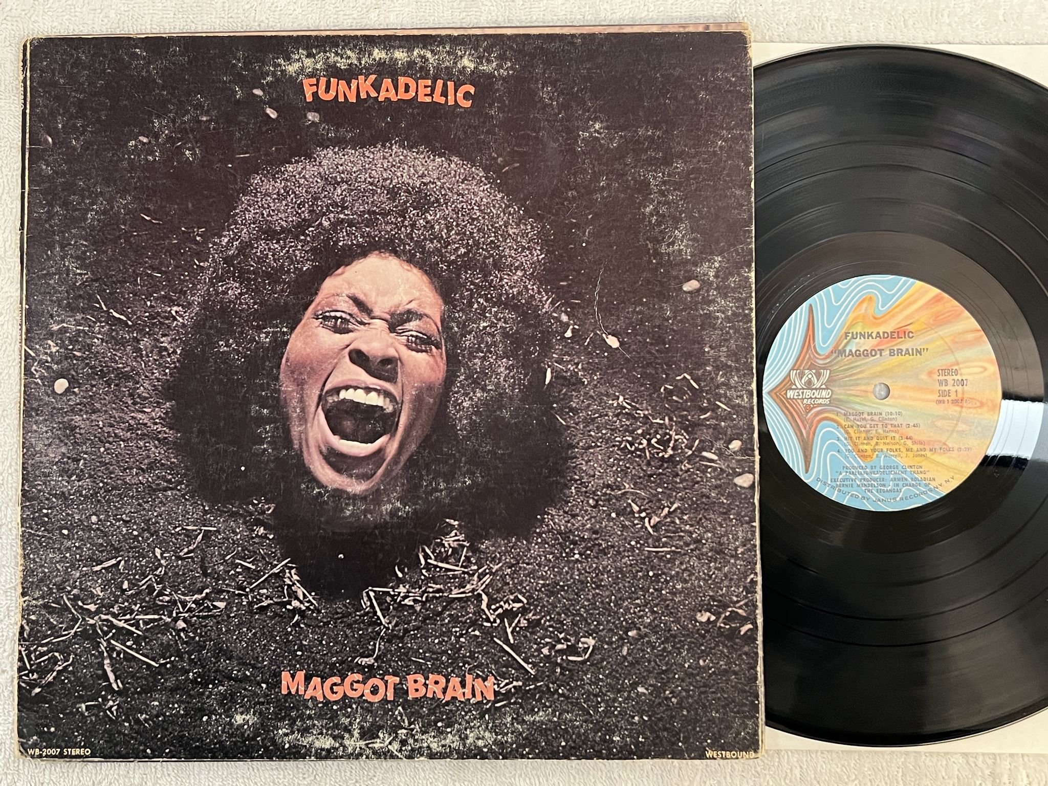 Omslagsbild för skivan FUNKADELIC maggot brain LP -71 US WESTBOUND WB-2007 ** Rare psych funk ***