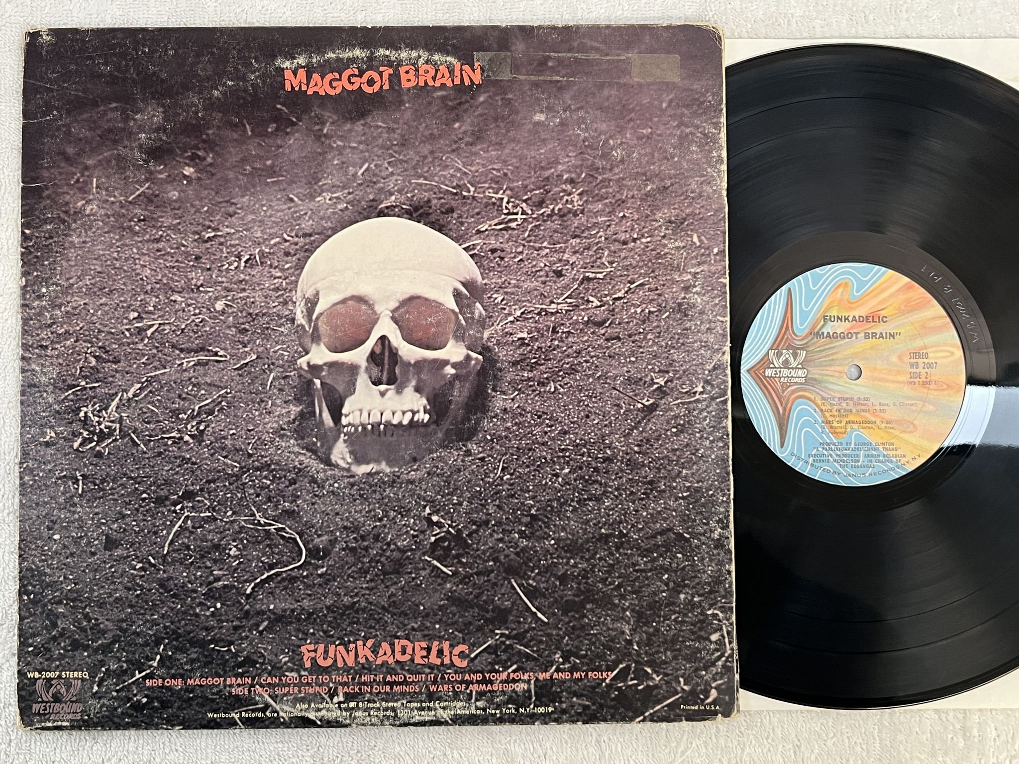 Omslagsbild för skivan FUNKADELIC maggot brain LP -71 US WESTBOUND WB-2007 ** Rare psych funk ***