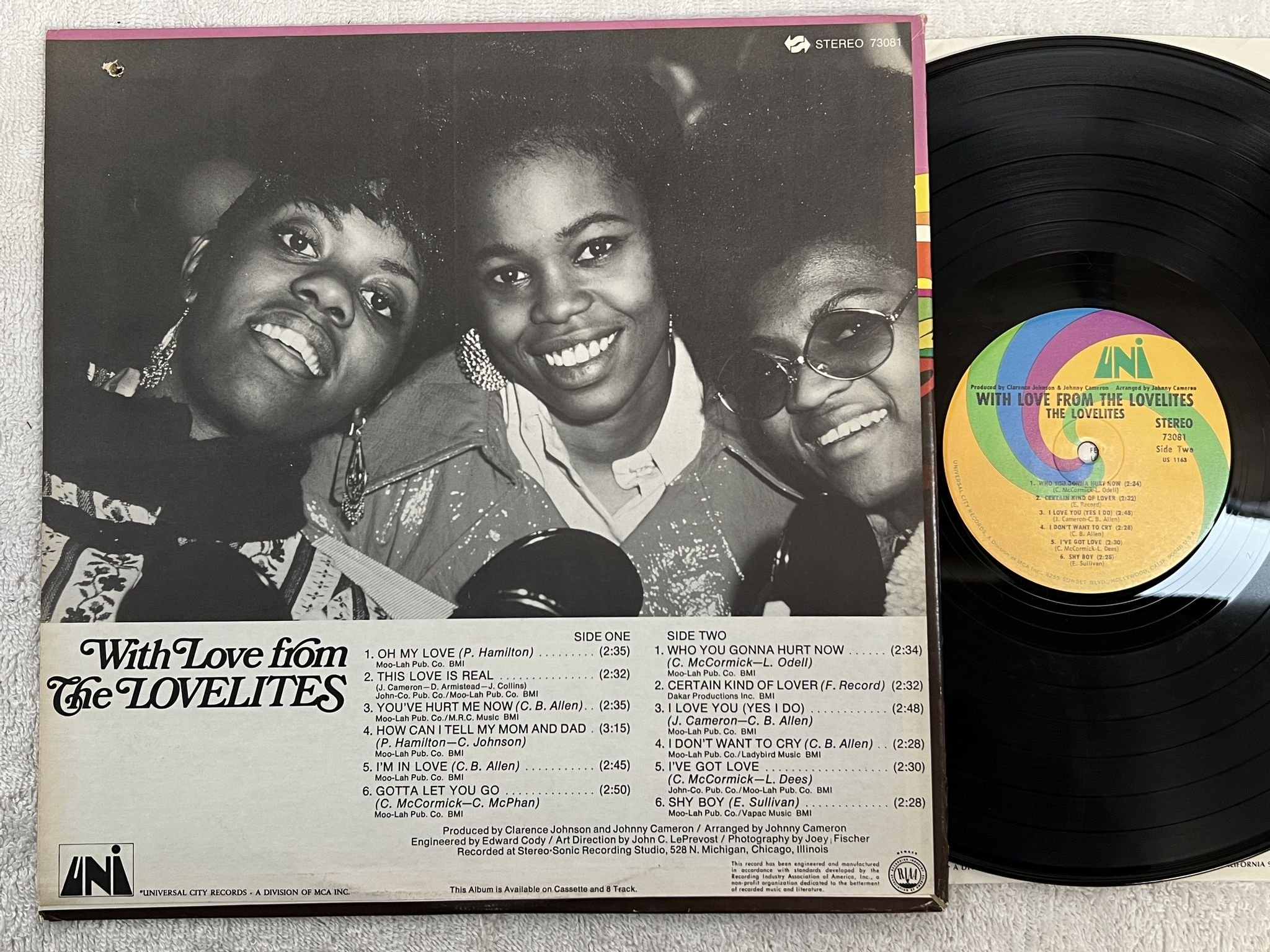 Omslagsbild för skivan THE LOVELITES with love from the LP -70 US UNI 73081 ***** MEGA RARE SOUL *****