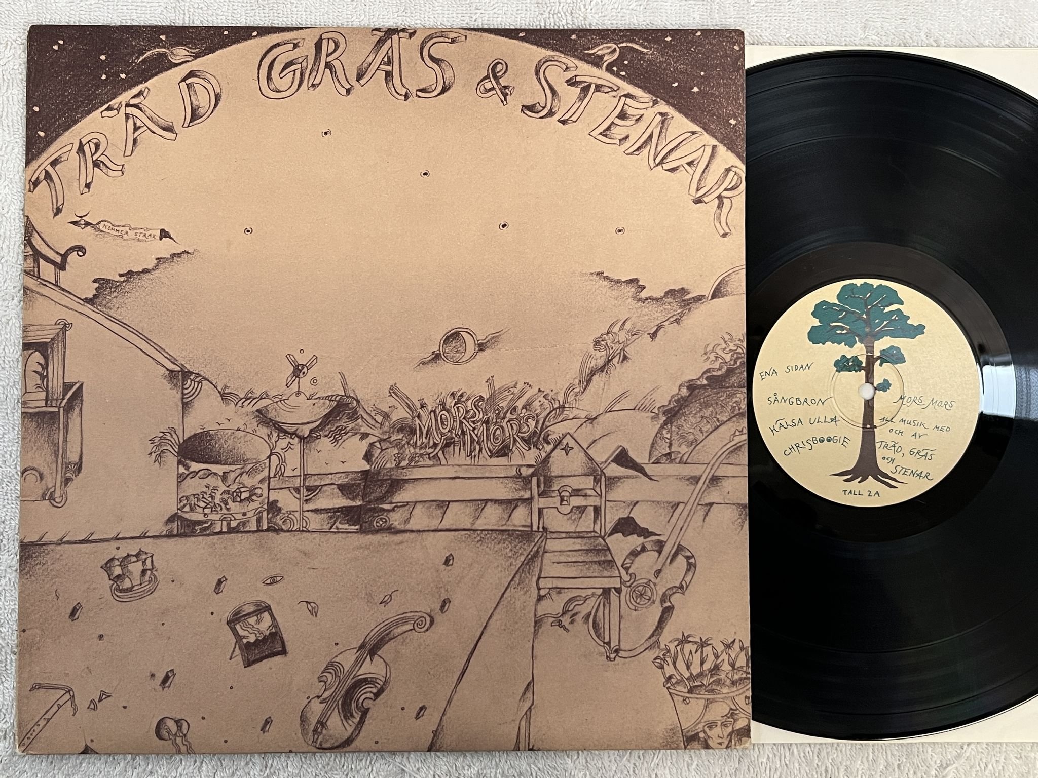 Omslagsbild för skivan TRÄD GRÄS OCH STENAR Mors Mors LP -73 Swe TALL 2 *** RARE PSYCH ROCK ***