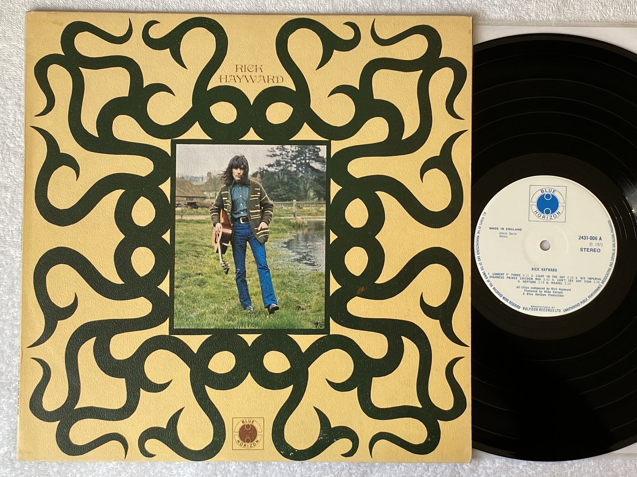 Omslagsbild för skivan RICK HAYWARD s/t LP -71 UK US BLUE HORIZON 2431006 *** Rare Acid Folk ***