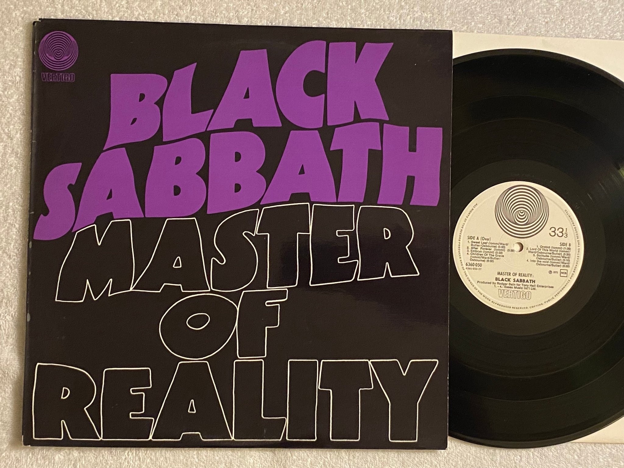 Omslagsbild för skivan BLACK SABBATH master of reality LP ncb VERTIGO 6360 050