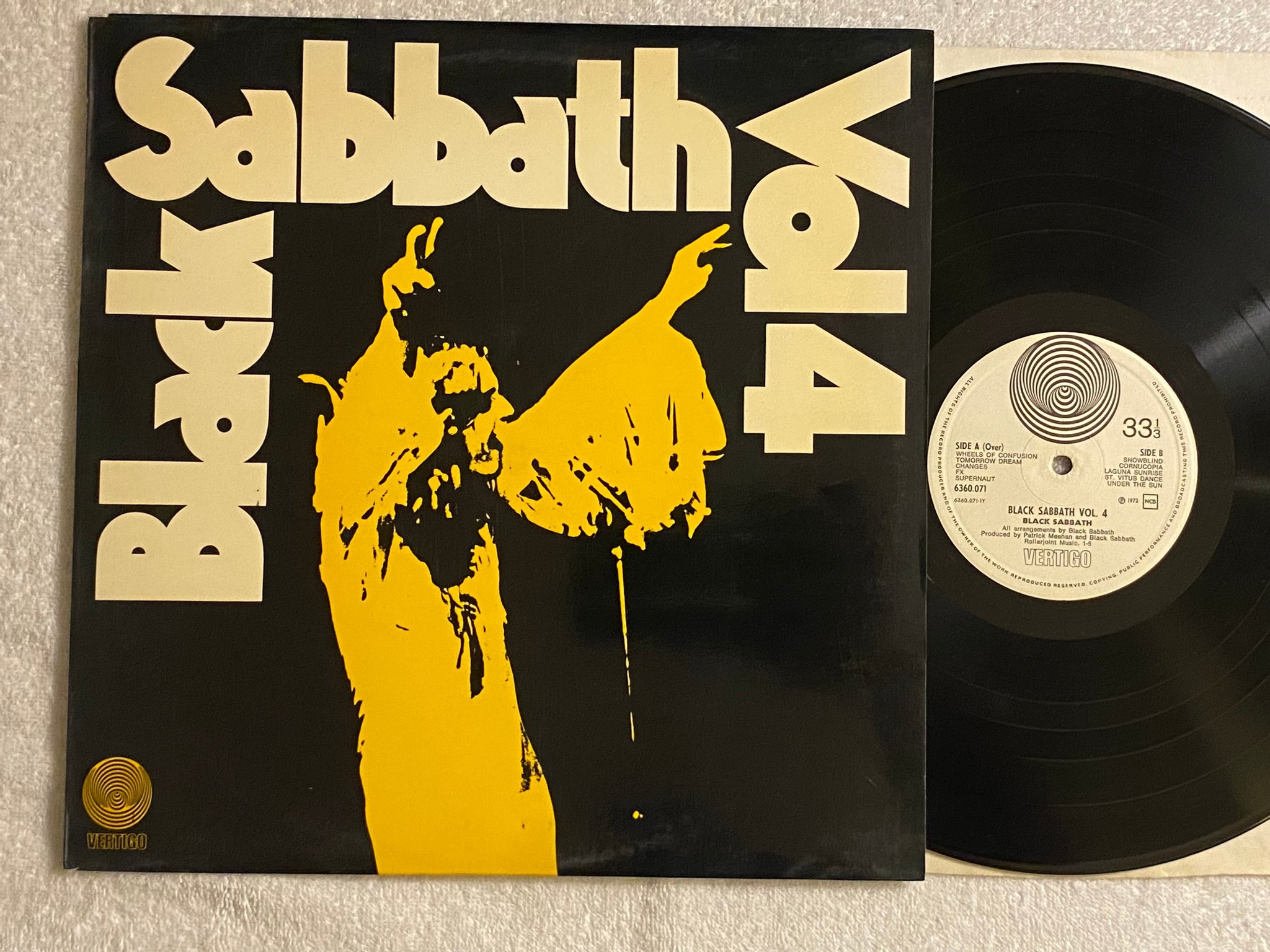 Omslagsbild för skivan BLACK SABBATH vol 4 LP ncb VERTIGO 6360 071