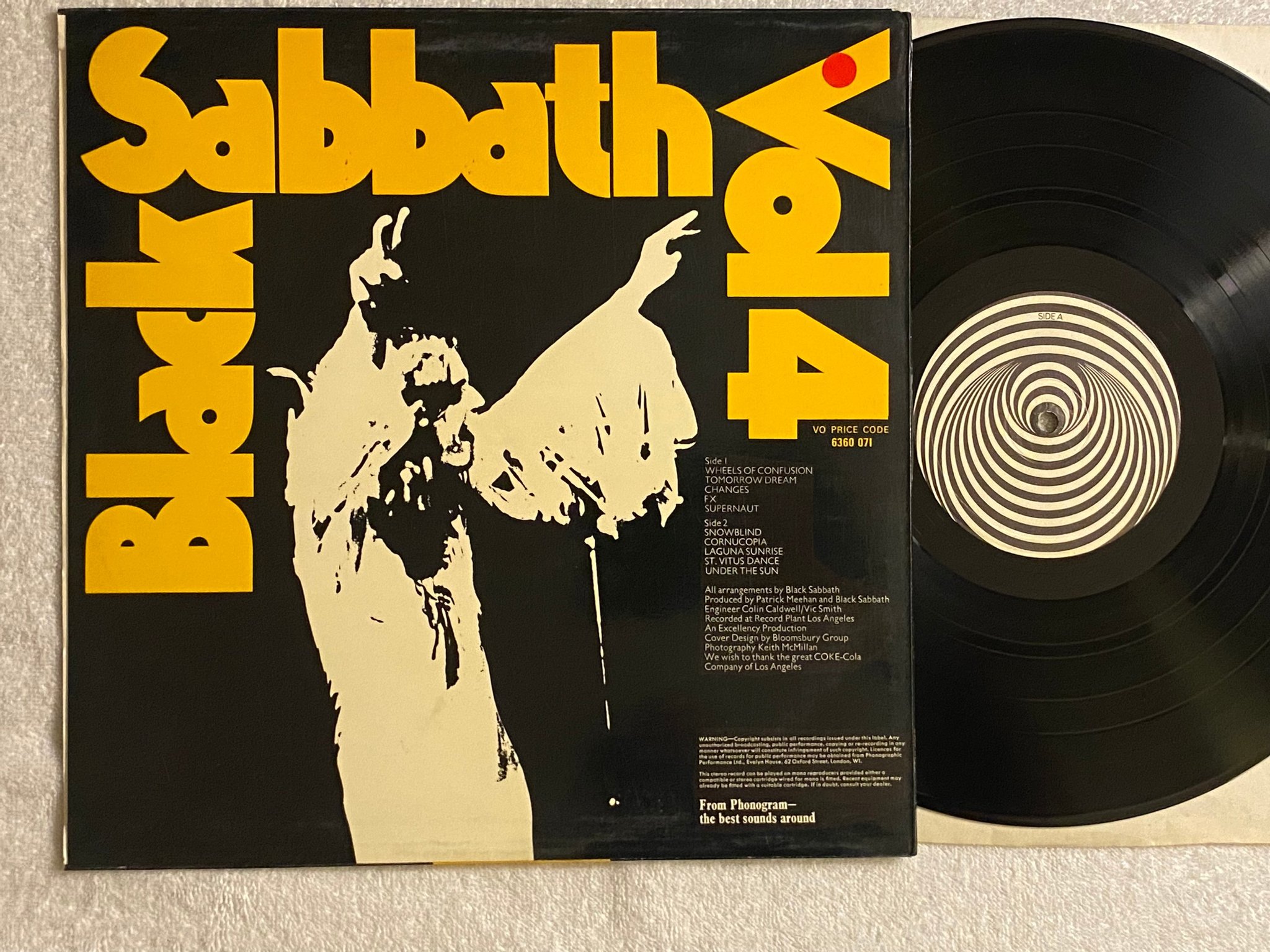 Omslagsbild för skivan BLACK SABBATH vol 4 LP ncb VERTIGO 6360 071