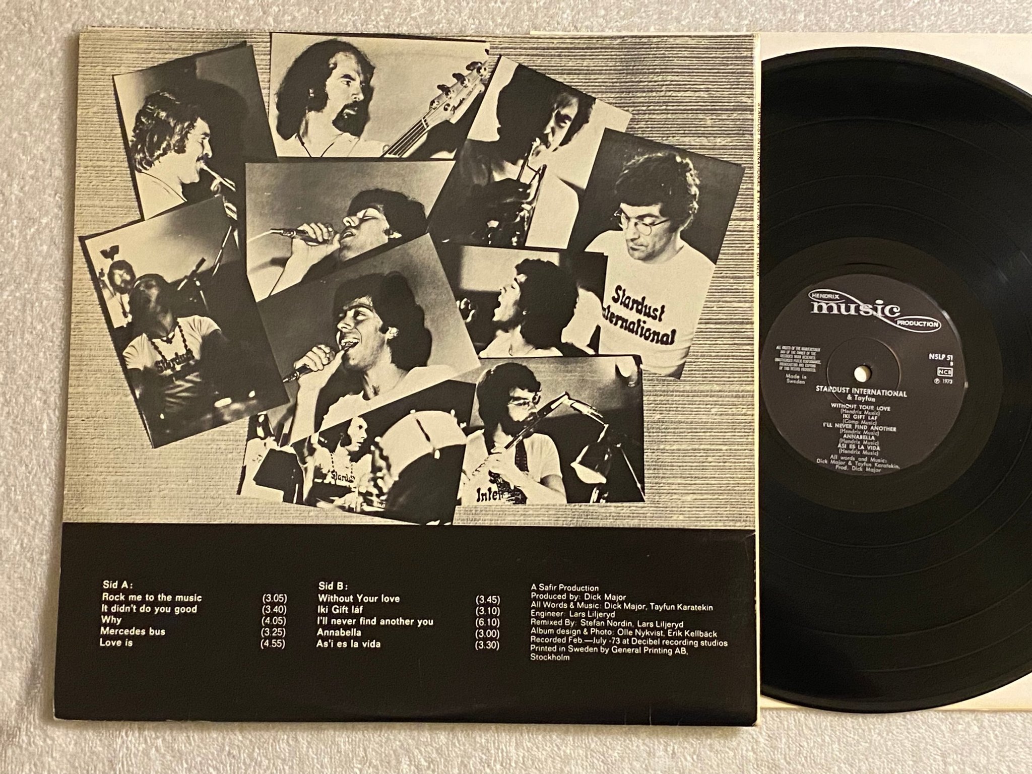 Omslagsbild för skivan STARDUST INTERNATIONAL & TAYFUN s/t LP -73 Swe HENDRIX MUSIC *** JAZZ FUNK ***