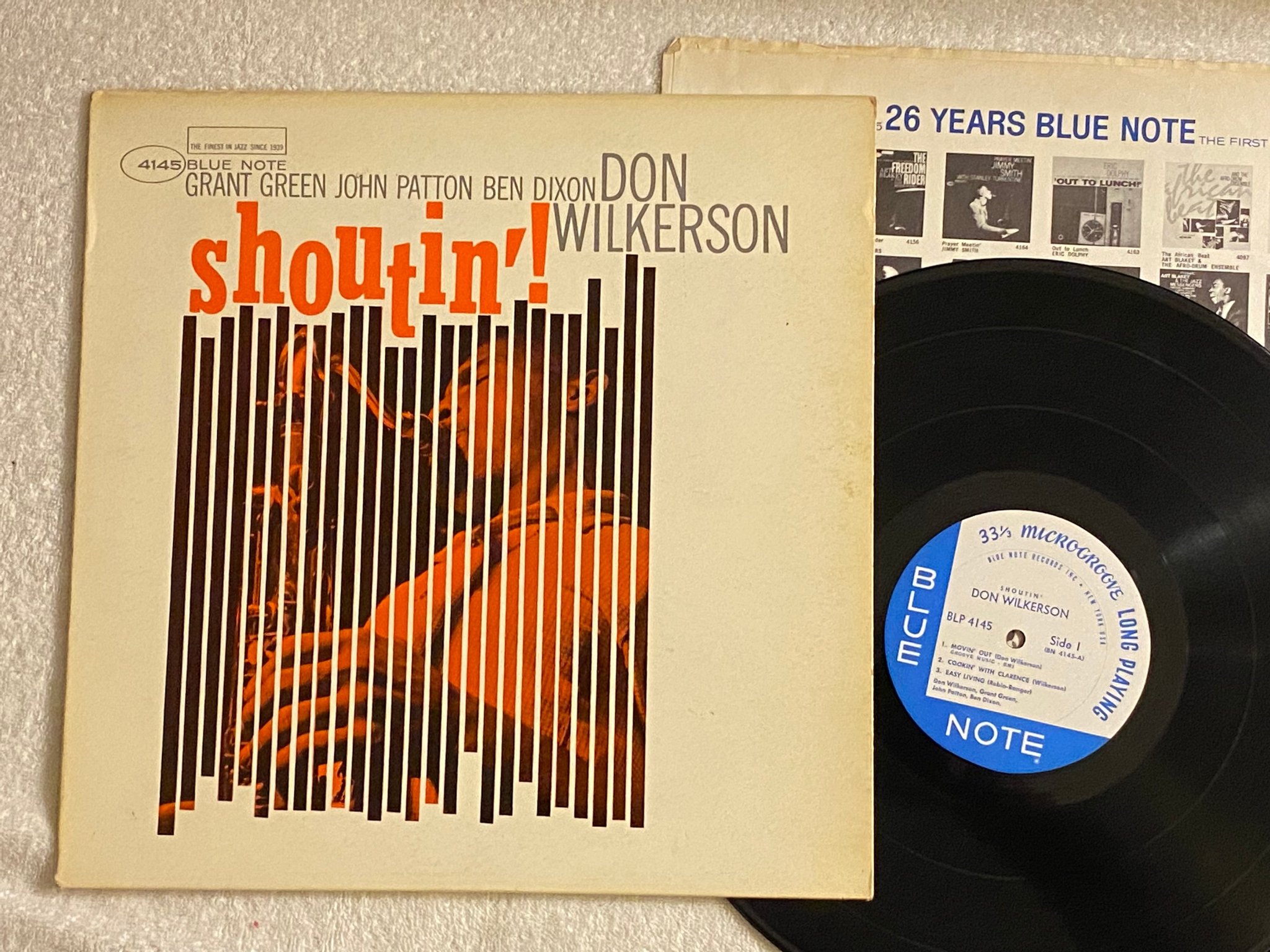 Omslagsbild för skivan DON WILKERSON shoutin' LP -65 US BLUE NOTE mono BLP 4145 *** Rare OG ***