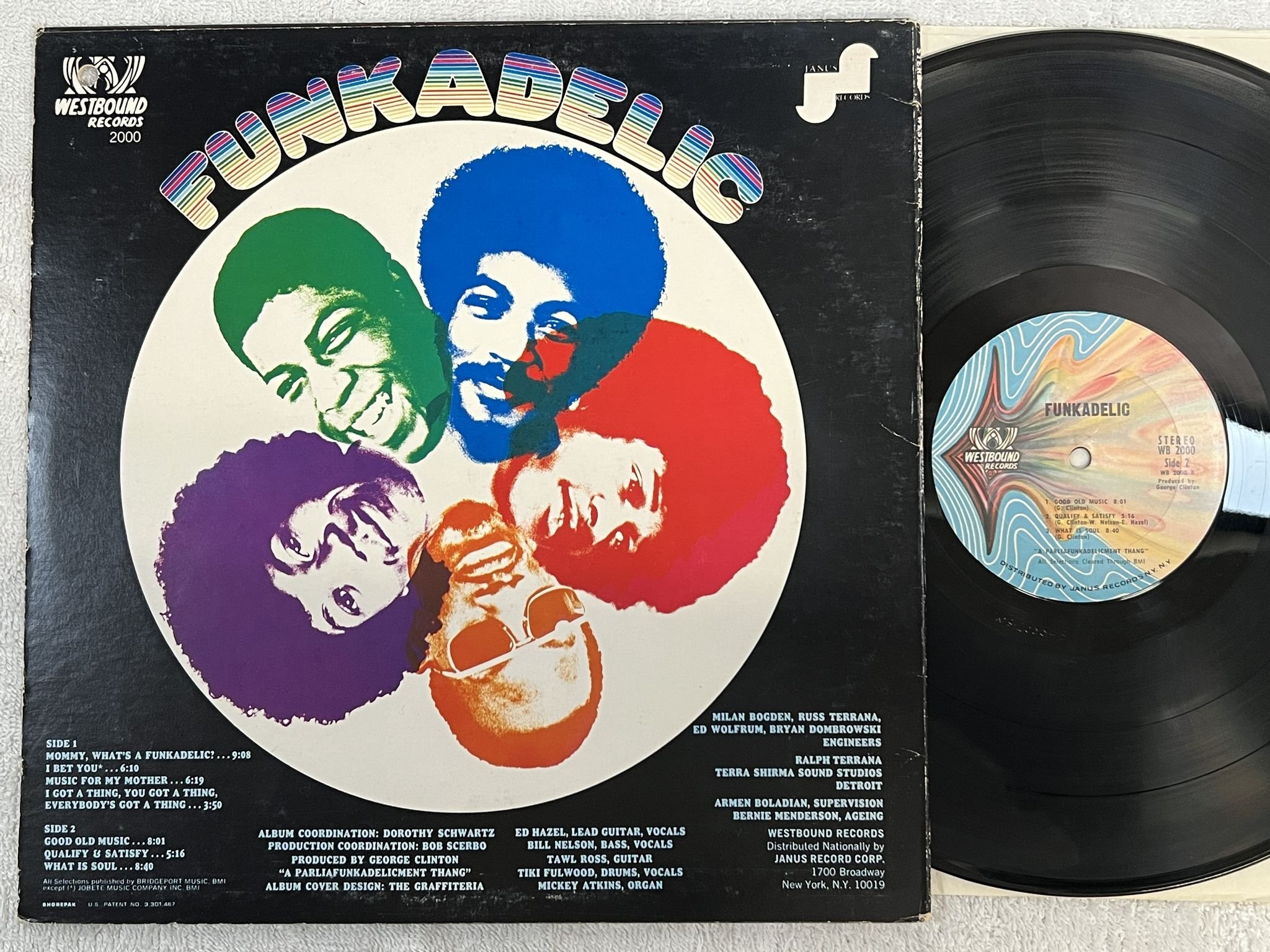 Omslagsbild för skivan FUNKADELIC s/t LP -70 US WESTBOUND WB 2000 *** PSYCH / FUNK ***