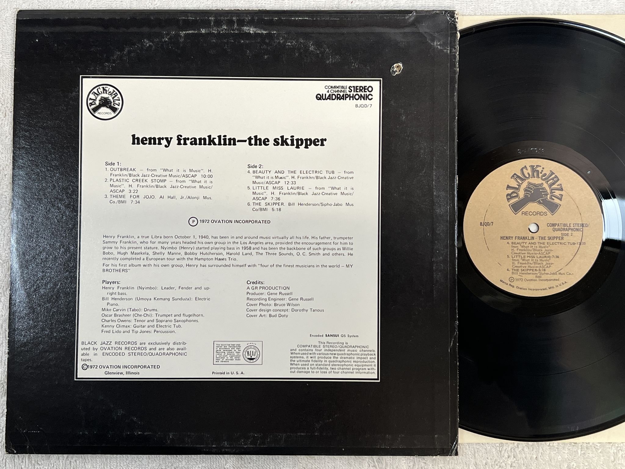 Omslagsbild för skivan HENRY FRANKLIN the skipper LP -72 US BLACK JAZZ BJQD 7