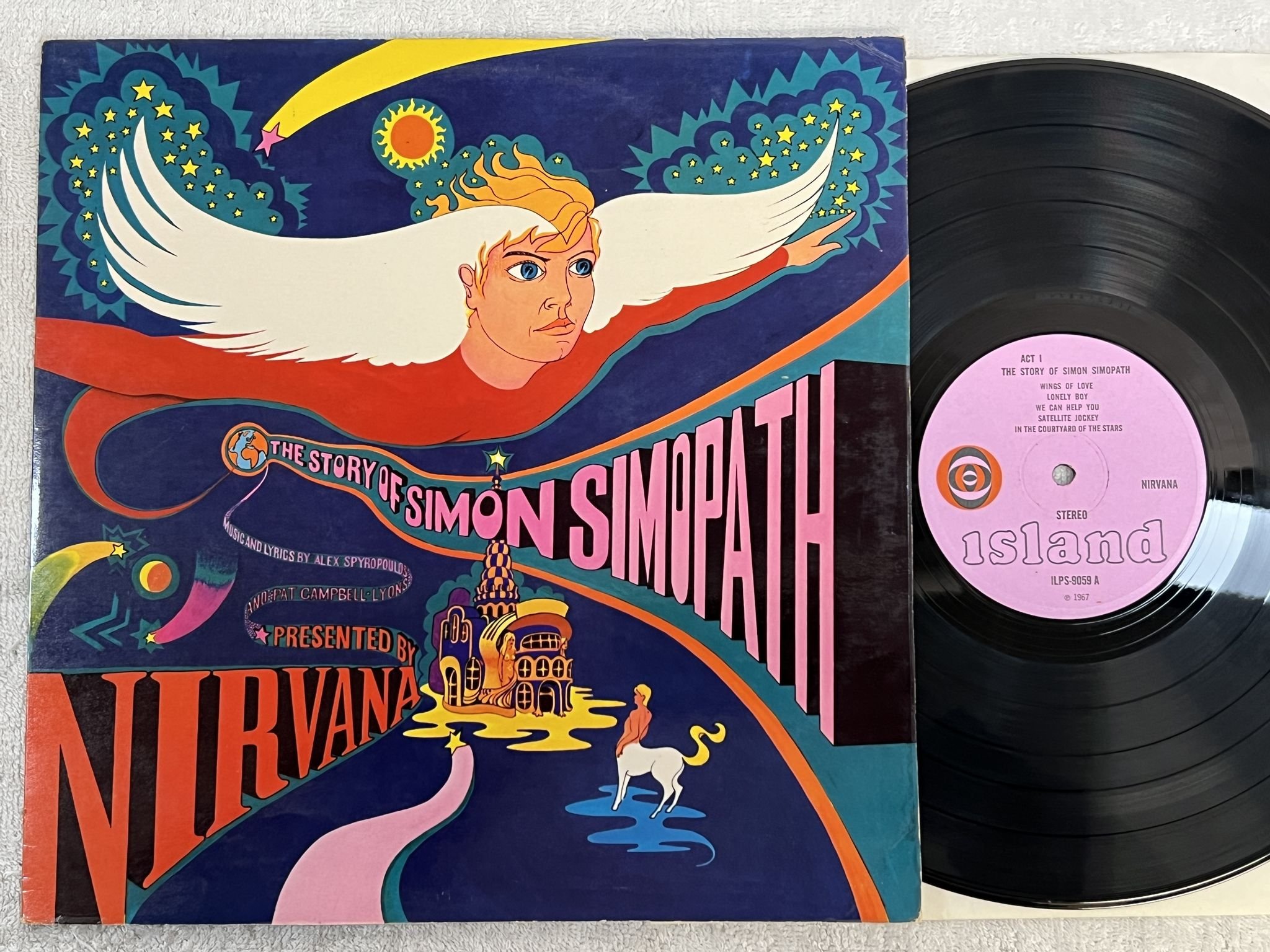 Omslagsbild för skivan NIRVANA the story of Simon Simopath LP -67 UK ISLAND ILPS 9059 ** RARE PSYCH **