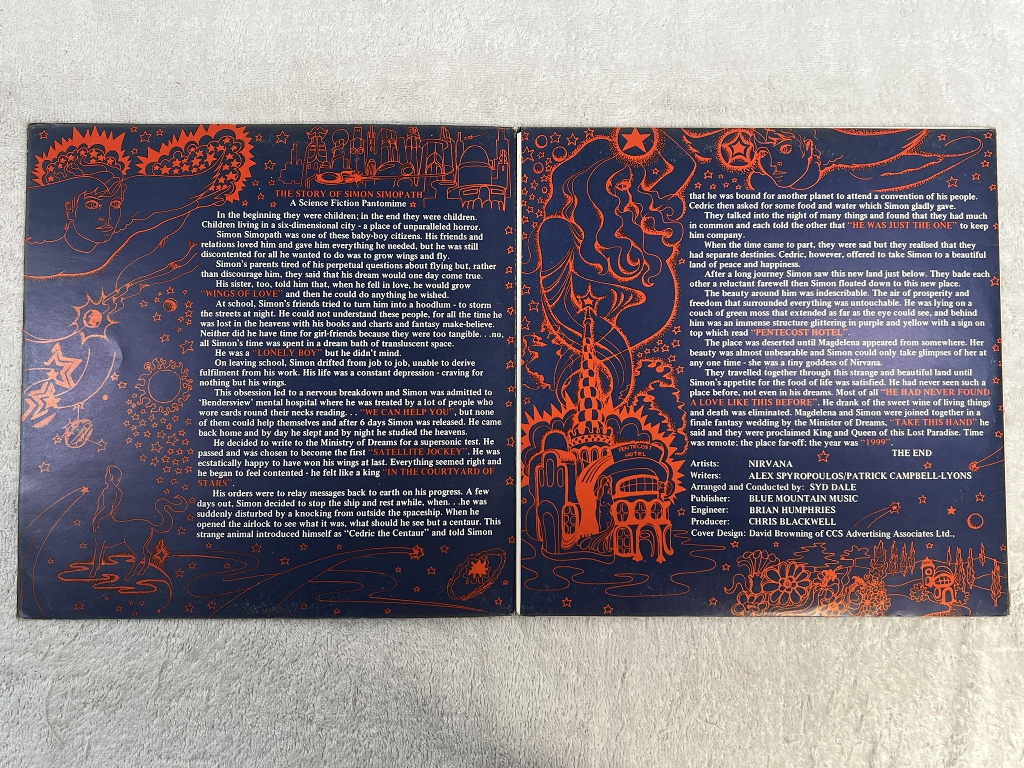 Omslagsbild för skivan NIRVANA the story of Simon Simopath LP -67 UK ISLAND ILPS 9059 ** RARE PSYCH **