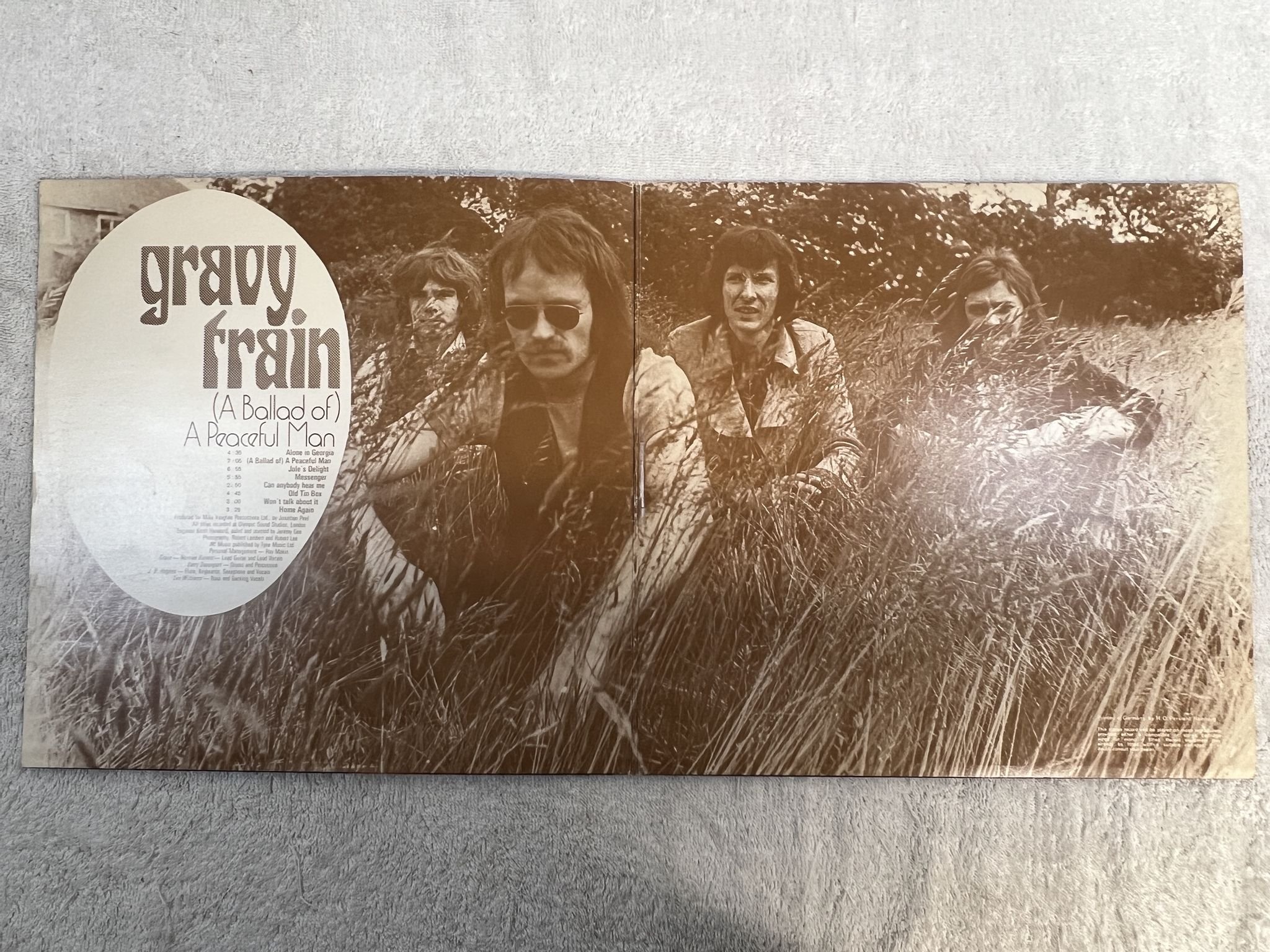 Omslagsbild för skivan GRAVY TRAIN (ballad of) a peaceful man LP -71 Ger VERTIGO 6360 051 * RARE PROG *