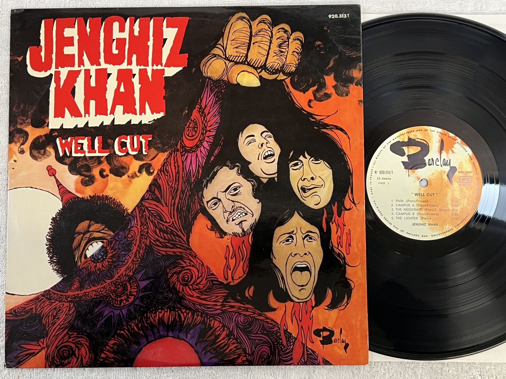 Omslagsbild för skivan JENGHIZ KHAN well cut LP -71 Fra BARCLAY 920313 T *** hard prog ***